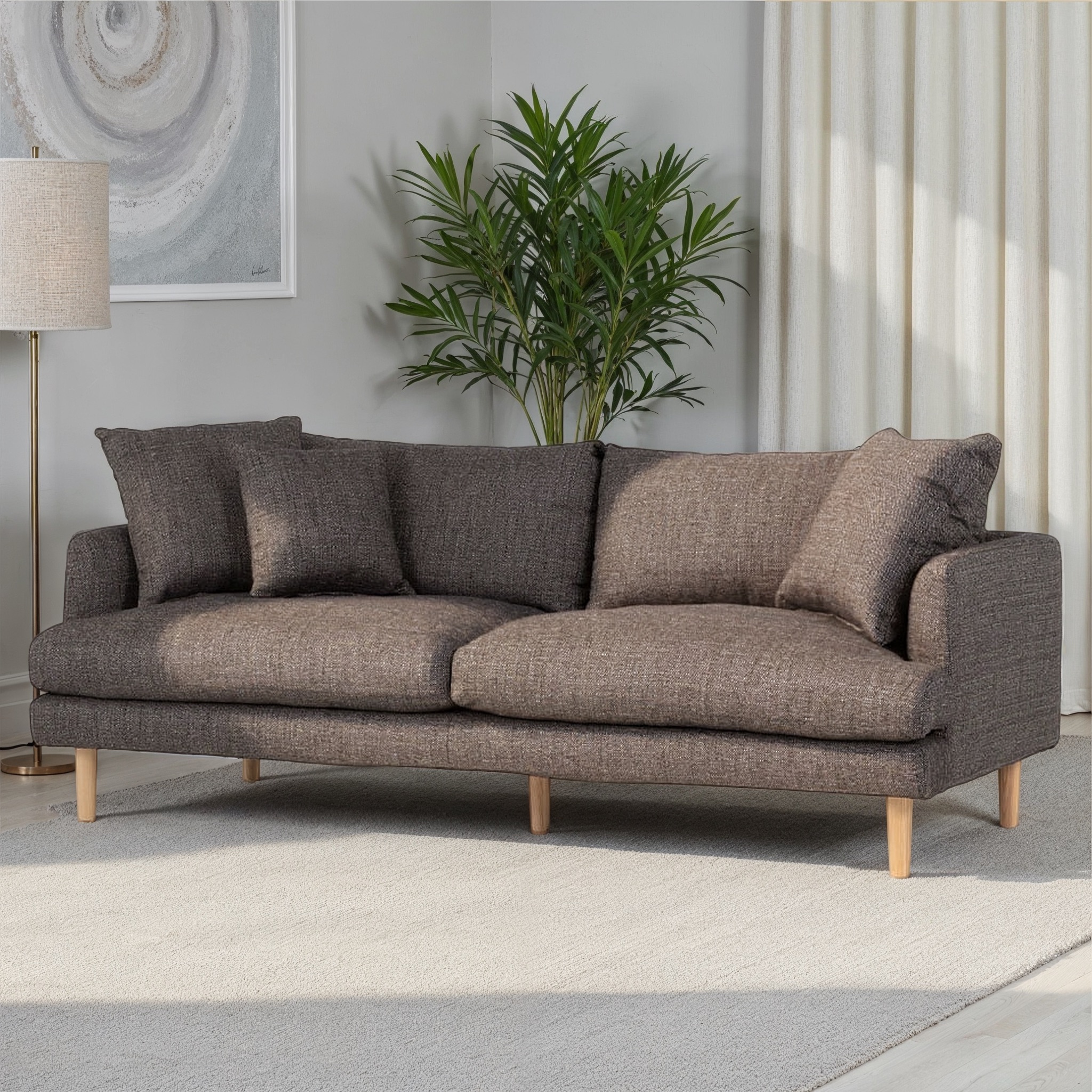 Samara 3 Seater Sofa, Charcoal