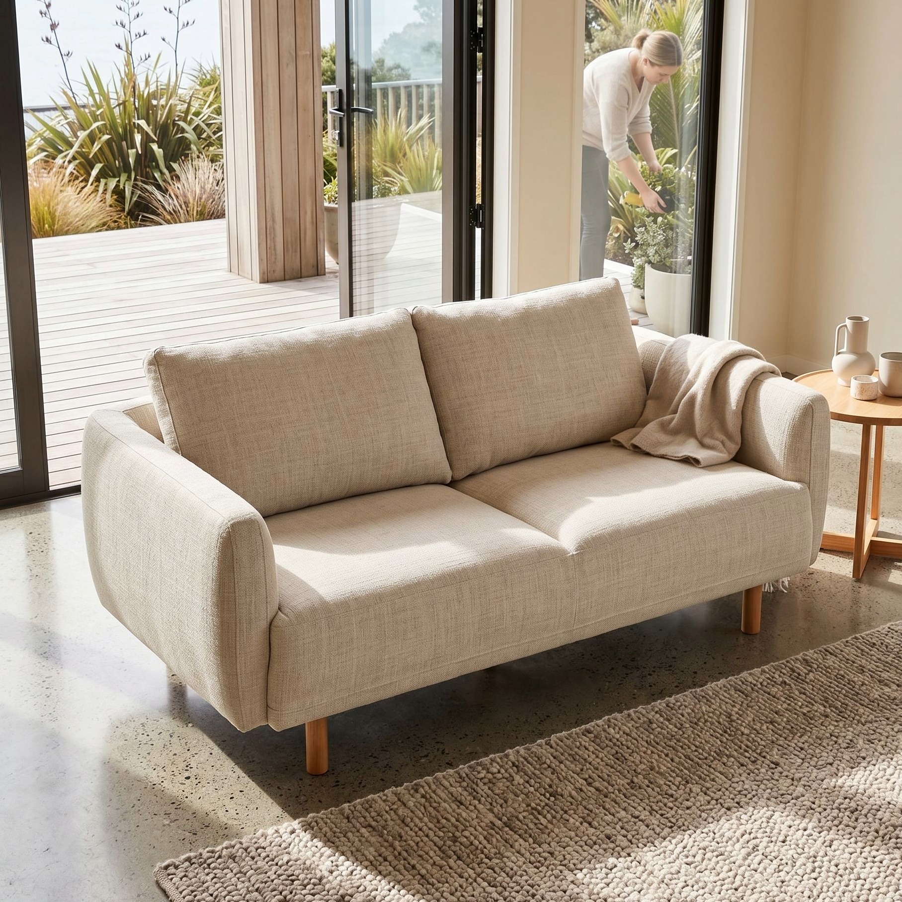 Tessa 2 Seater Sofa, Light Grey
