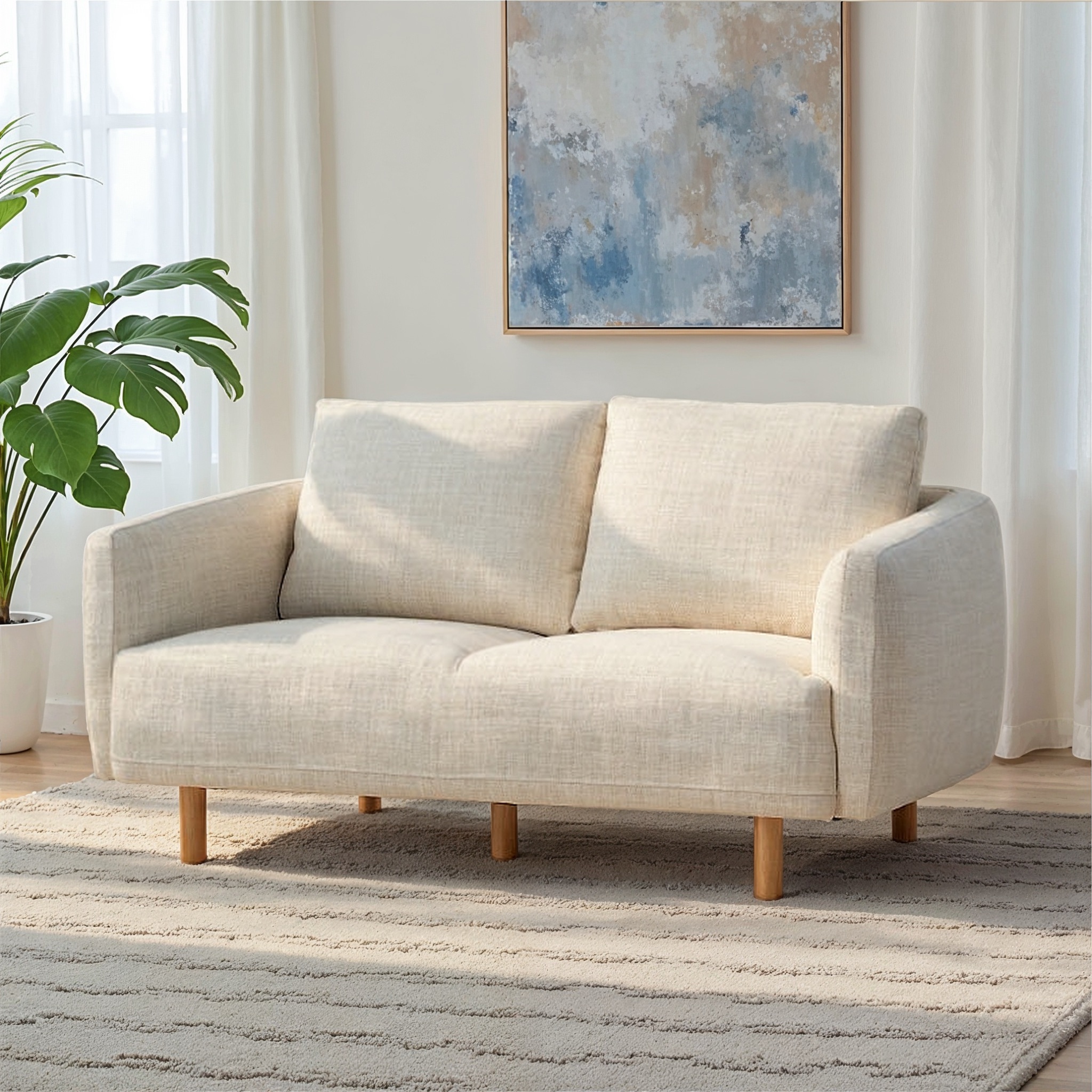 Tessa 2 Seater Sofa, Light Grey