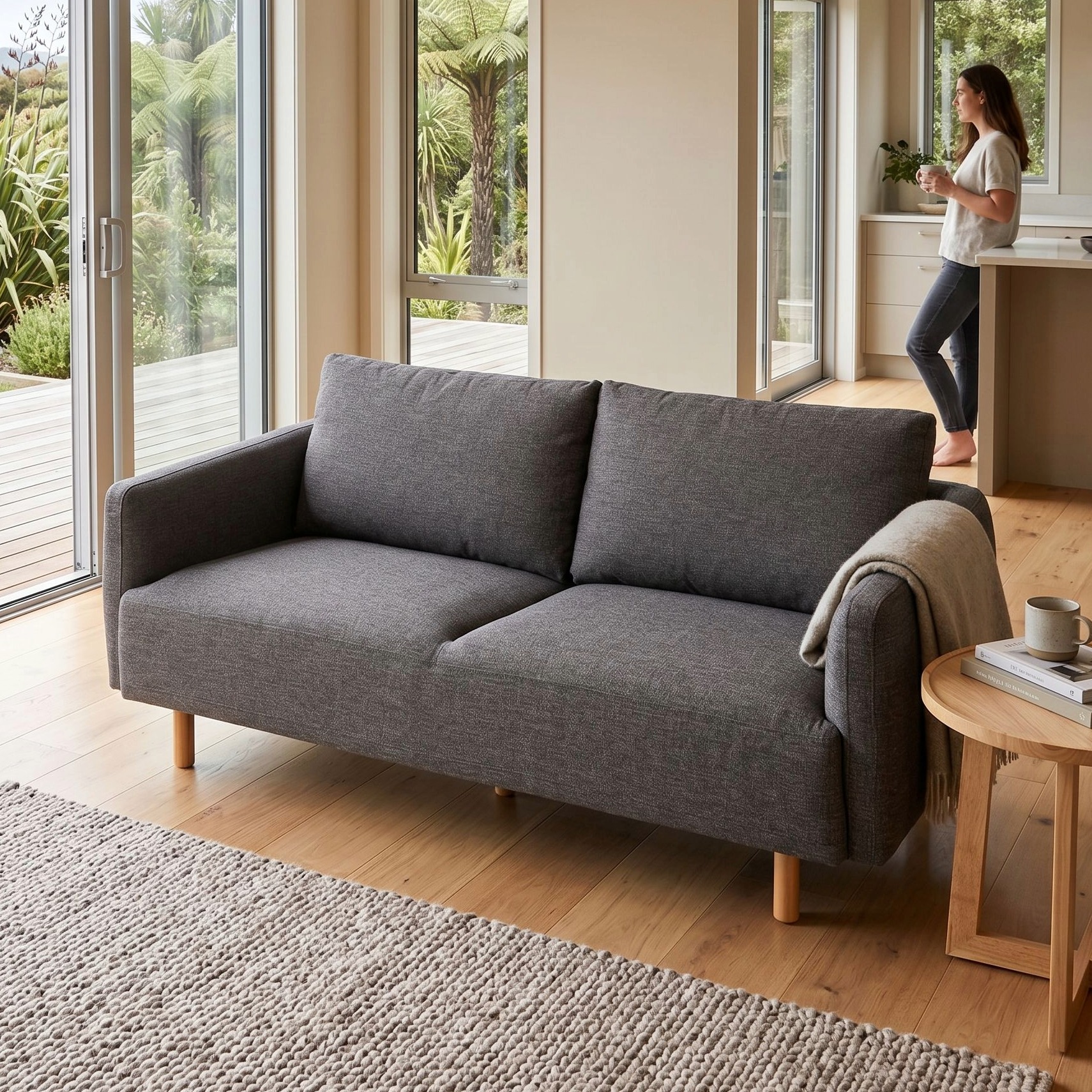 Tessa 2 Seater Sofa, Charcoal