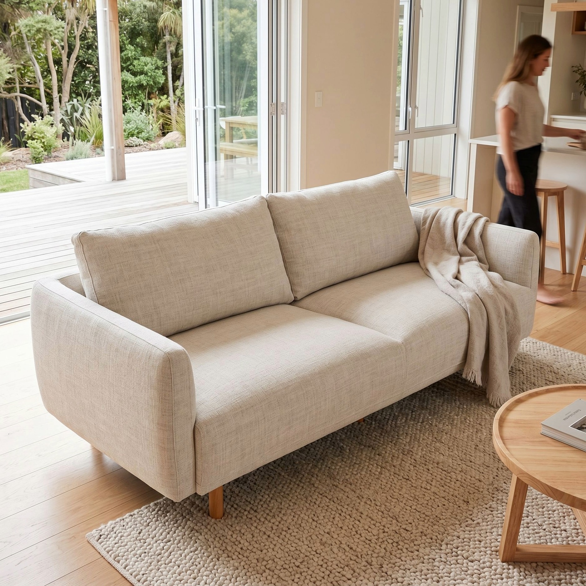 Tessa 3 Seater Sofa, Light Grey