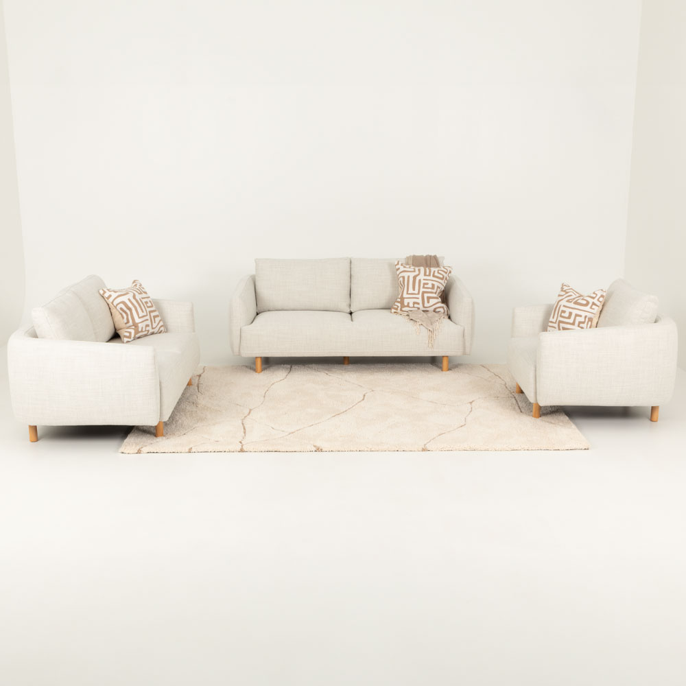 Tessa 3 Seater Sofa, Light Grey