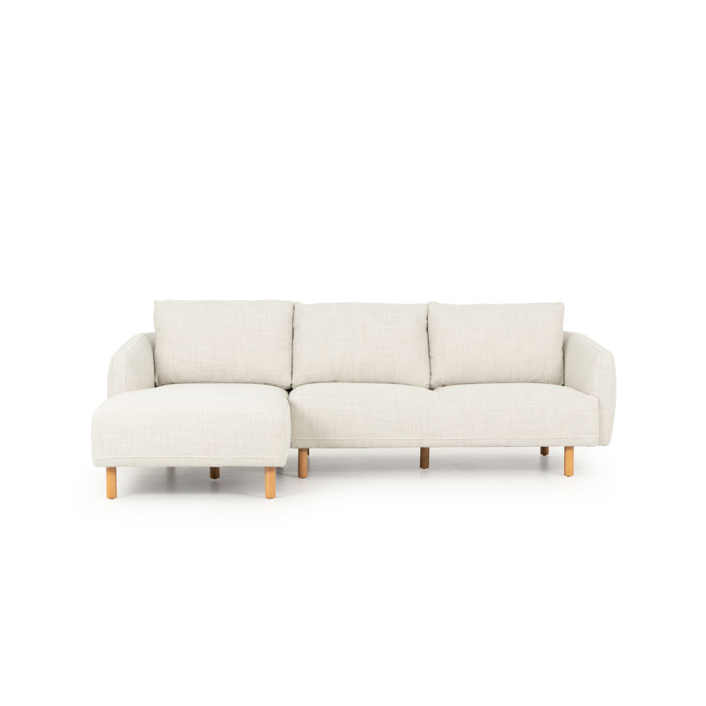 Tessa Left Hand Facing Chaise Sofa, Light Grey