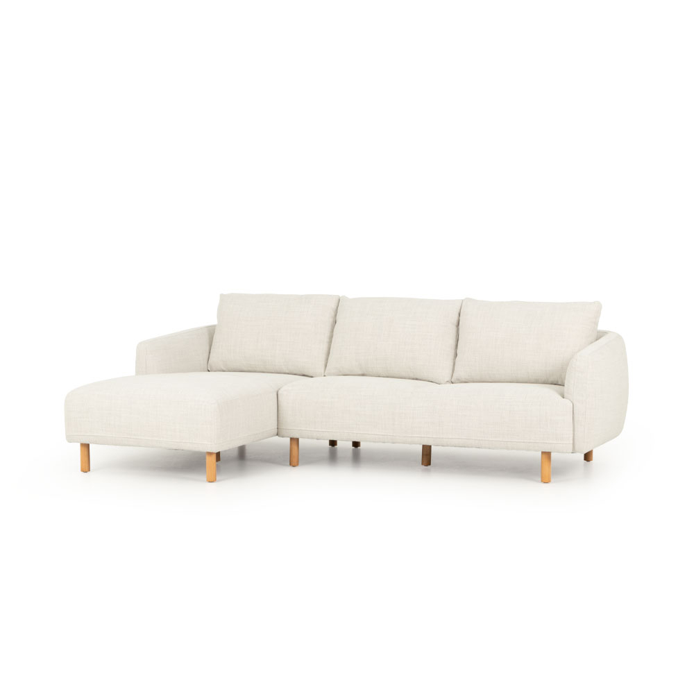 Tessa Left Hand Facing Chaise Sofa, Light Grey