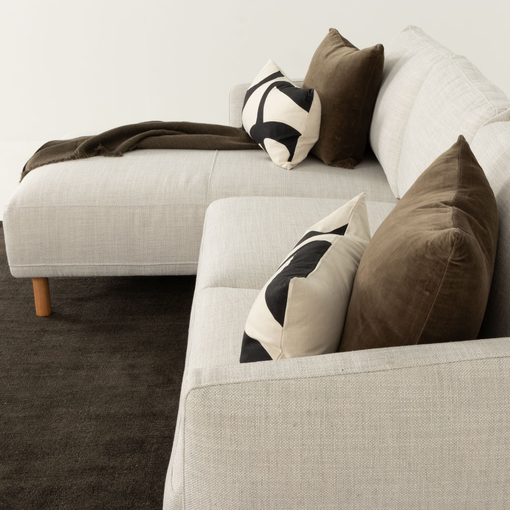 Tessa Left Hand Facing Chaise Sofa, Light Grey
