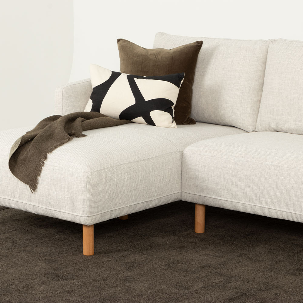 Tessa Left Hand Facing Chaise Sofa, Light Grey