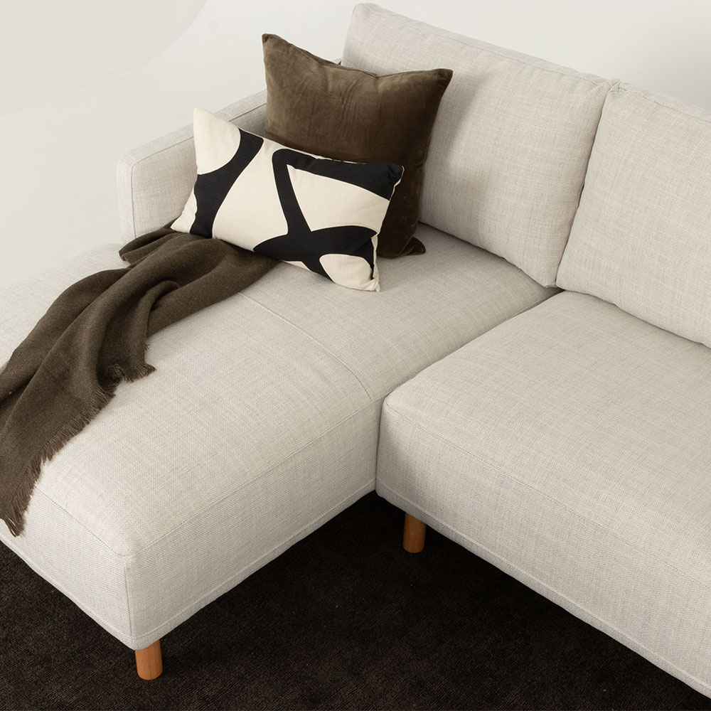 Tessa Left Hand Facing Chaise Sofa, Light Grey