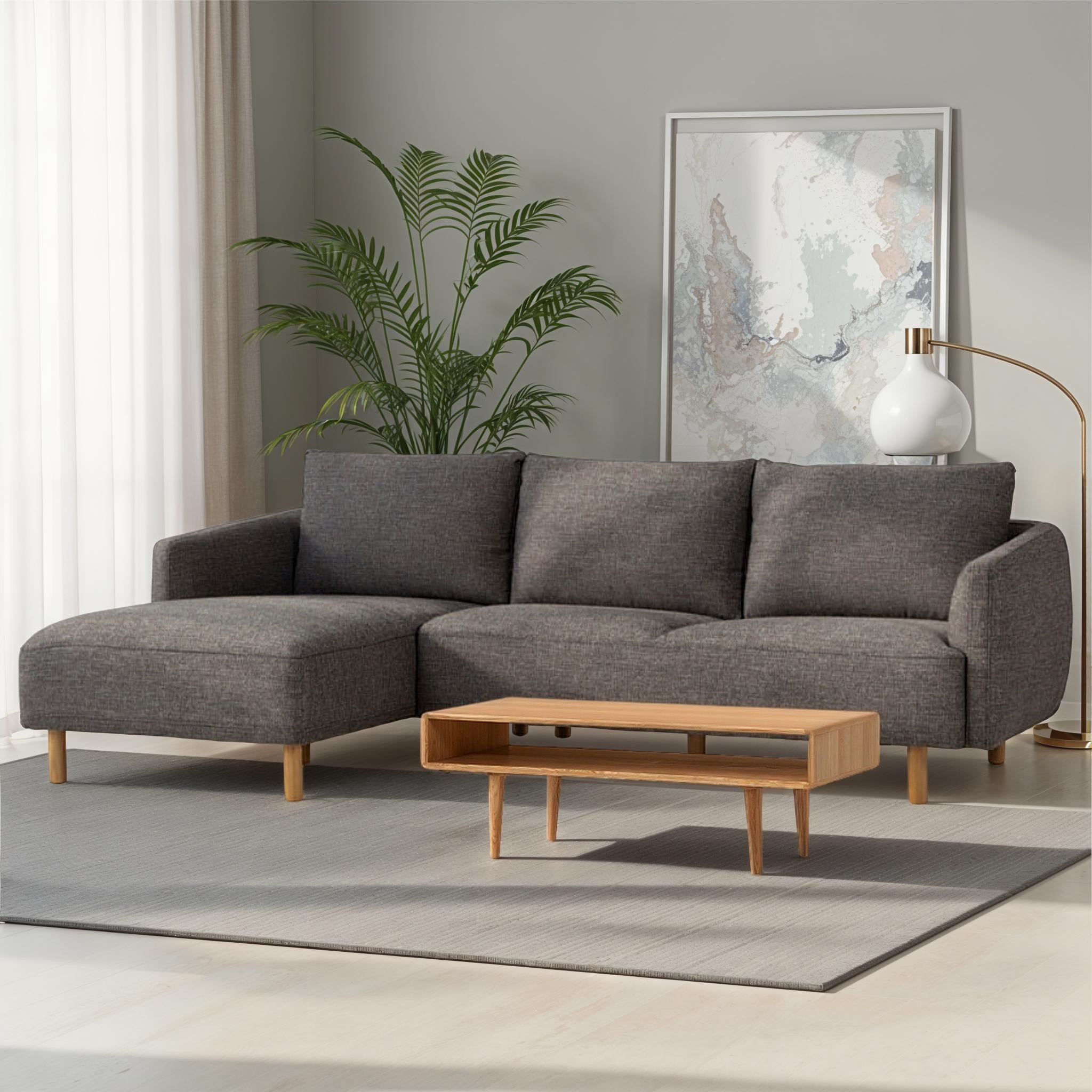 Tessa Left Hand Facing Chaise Sofa, Charcoal