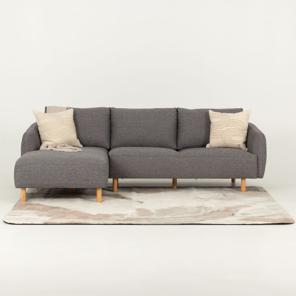 Tessa Left Hand Facing Chaise Sofa, Charcoal
