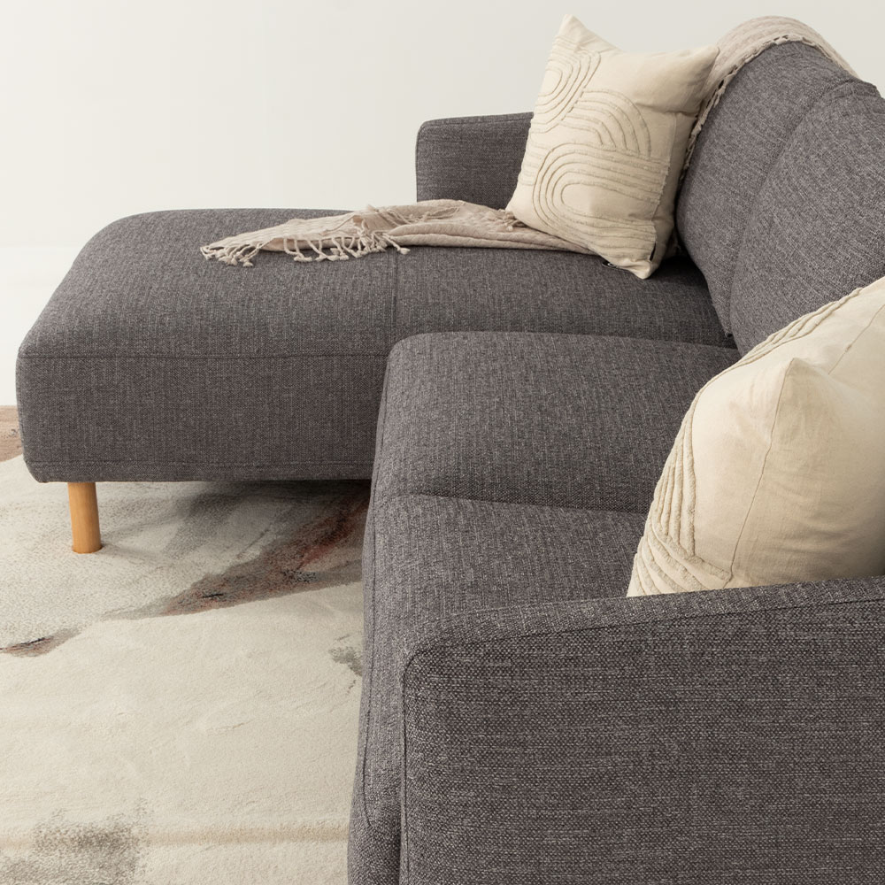 Tessa Left Hand Facing Chaise Sofa, Charcoal