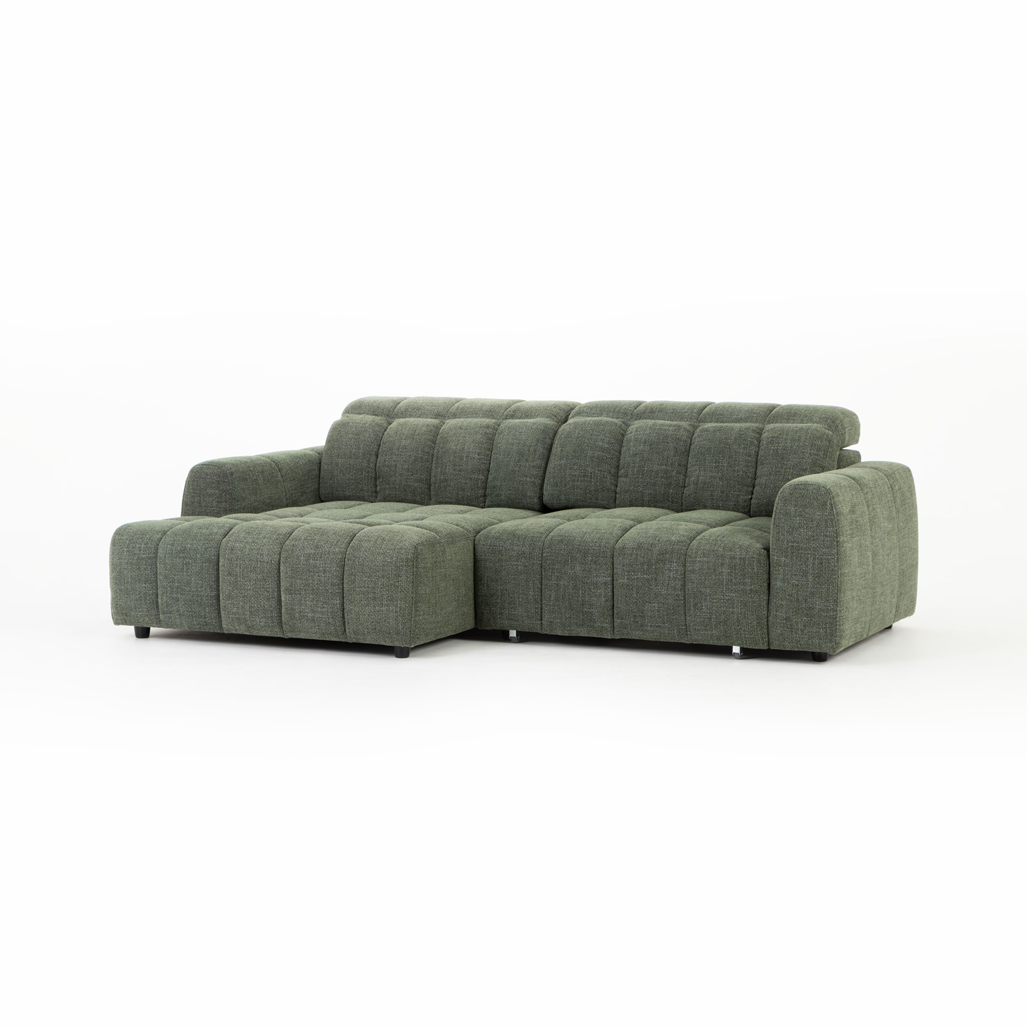 Verity Left Hand Facing Chaise Sofa, Green