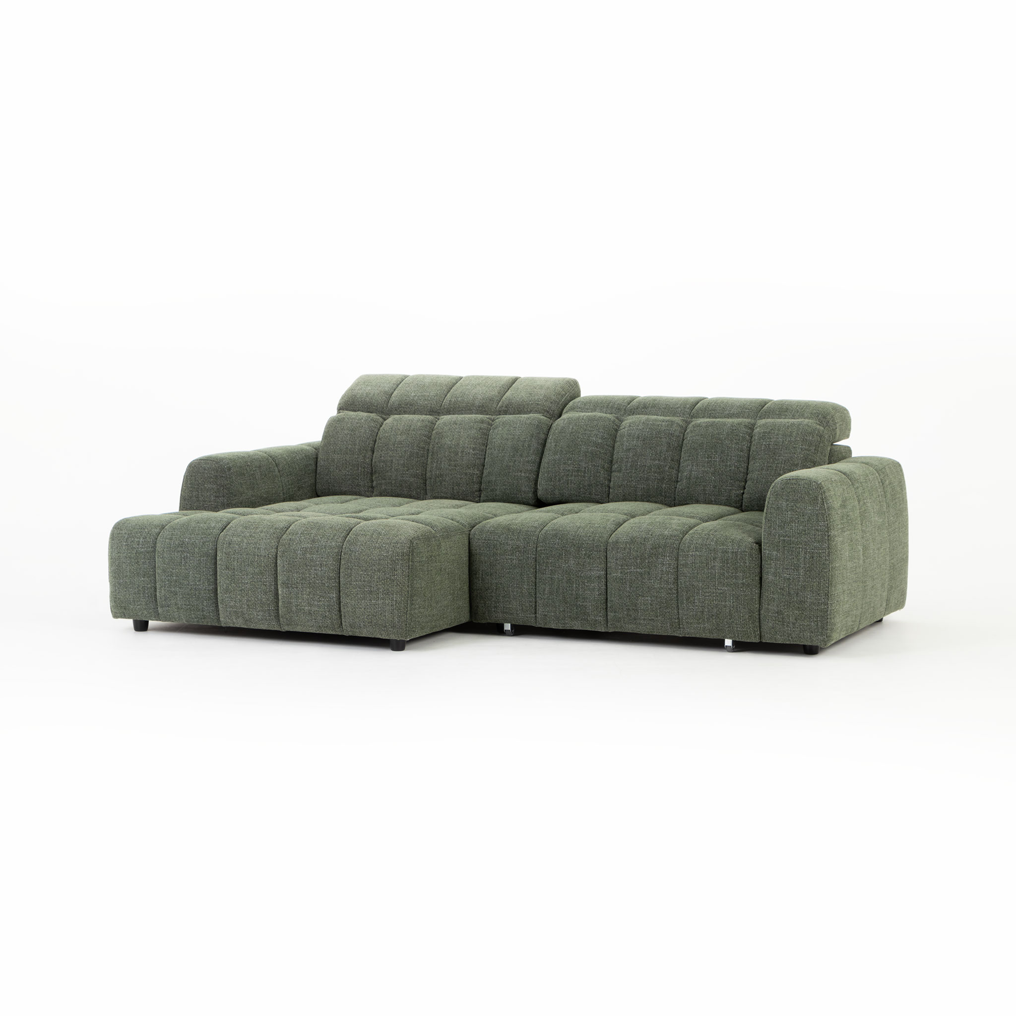 Verity Left Hand Facing Chaise Sofa, Green