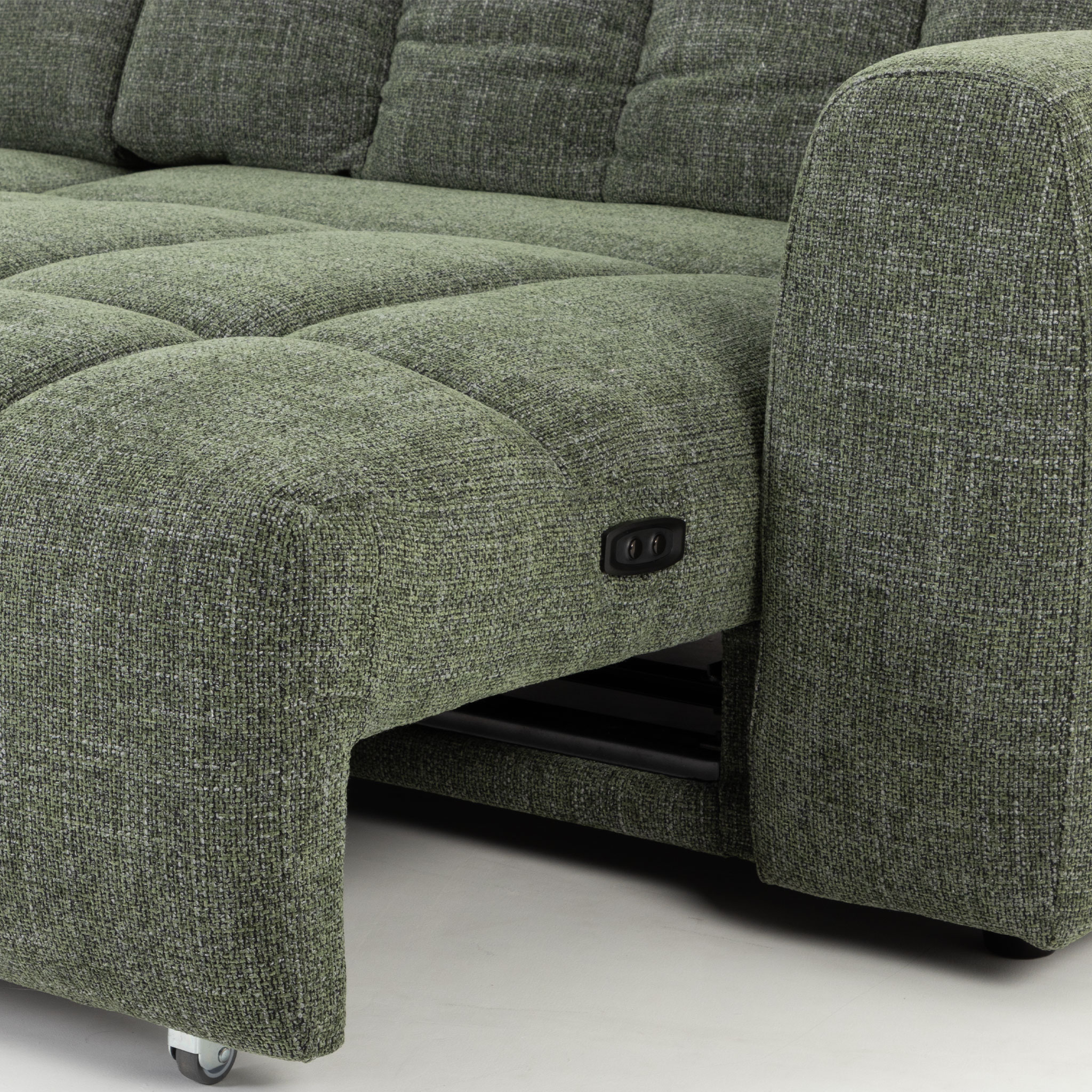 Verity Left Hand Facing Chaise Sofa, Green