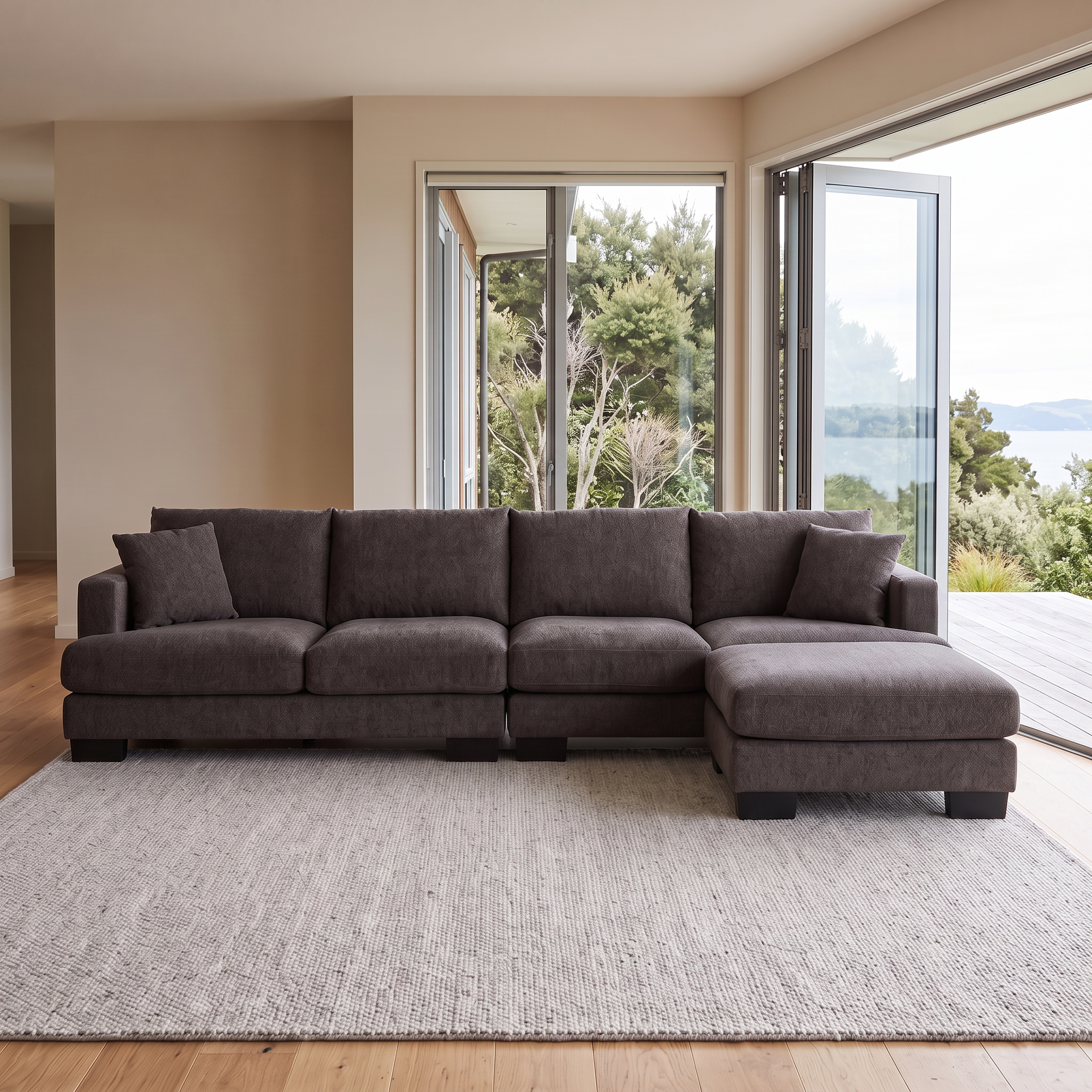 Grayson Modular 5 Seater Sofa, Charcoal