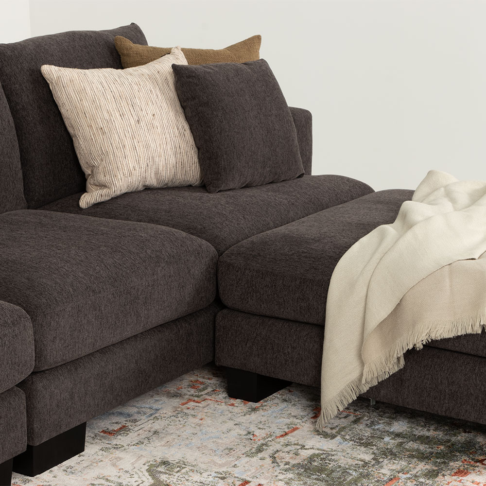 Grayson Modular 5 Seater Sofa, Charcoal
