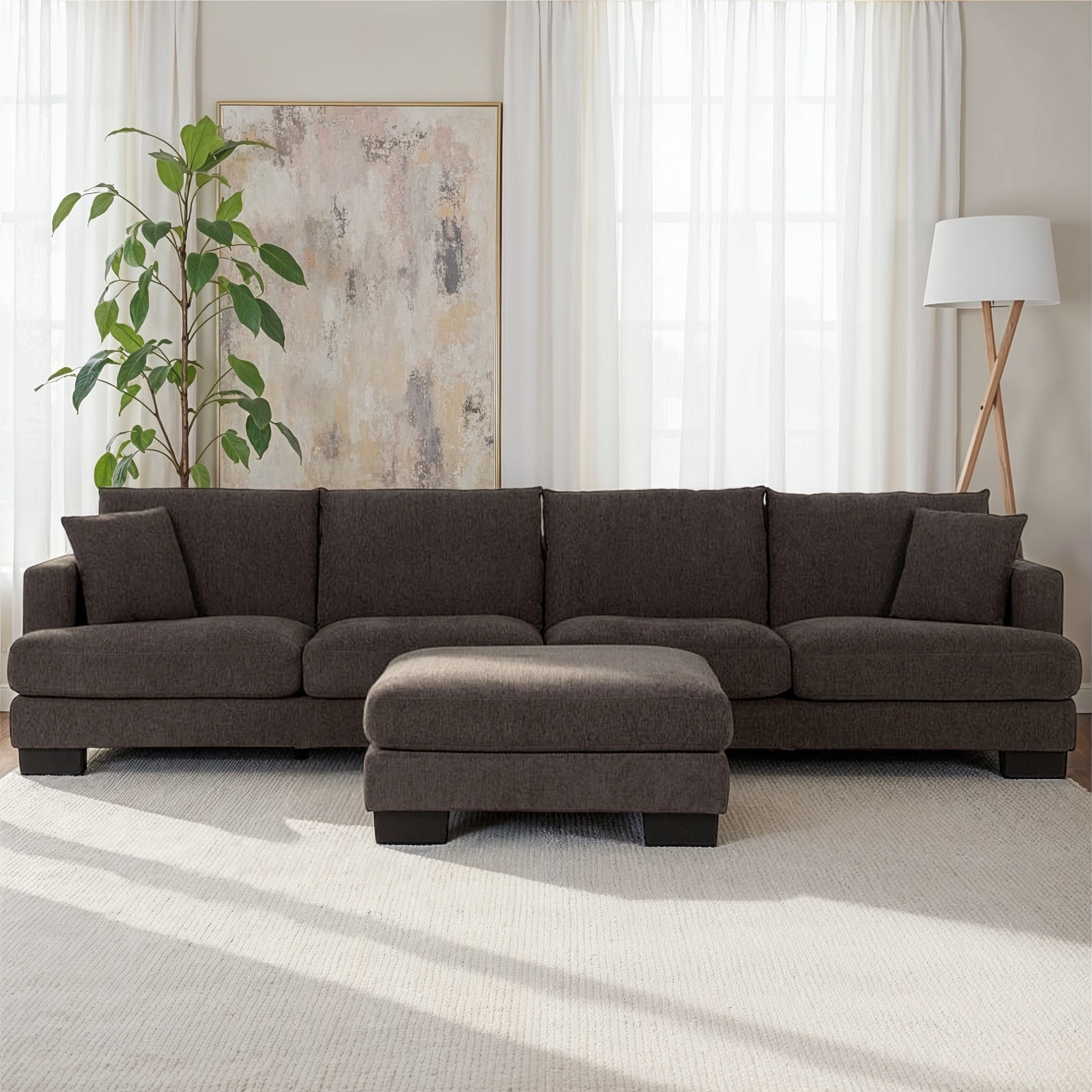 Grayson Modular 5 Seater Sofa, Charcoal