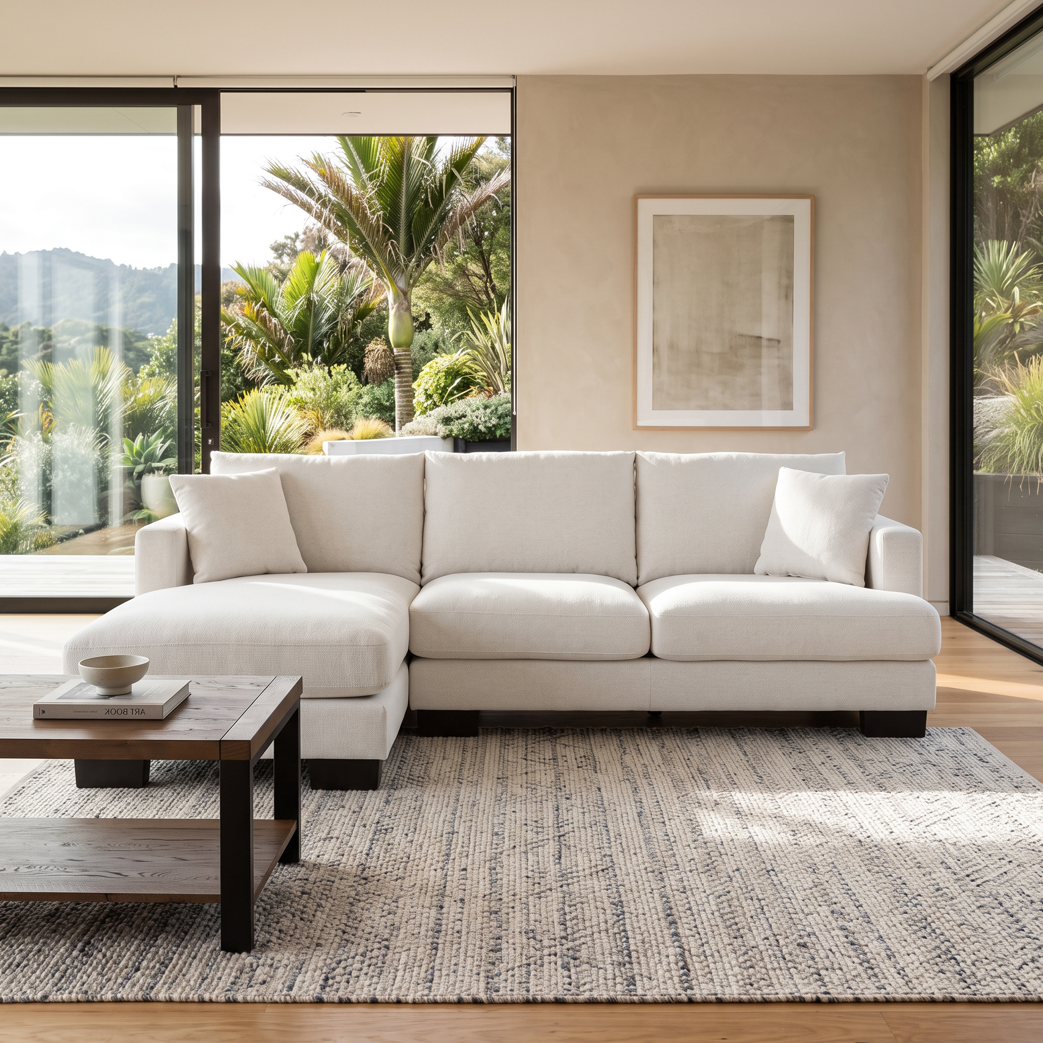 Grayson Left Hand Facing Chaise Sofa, Light Grey