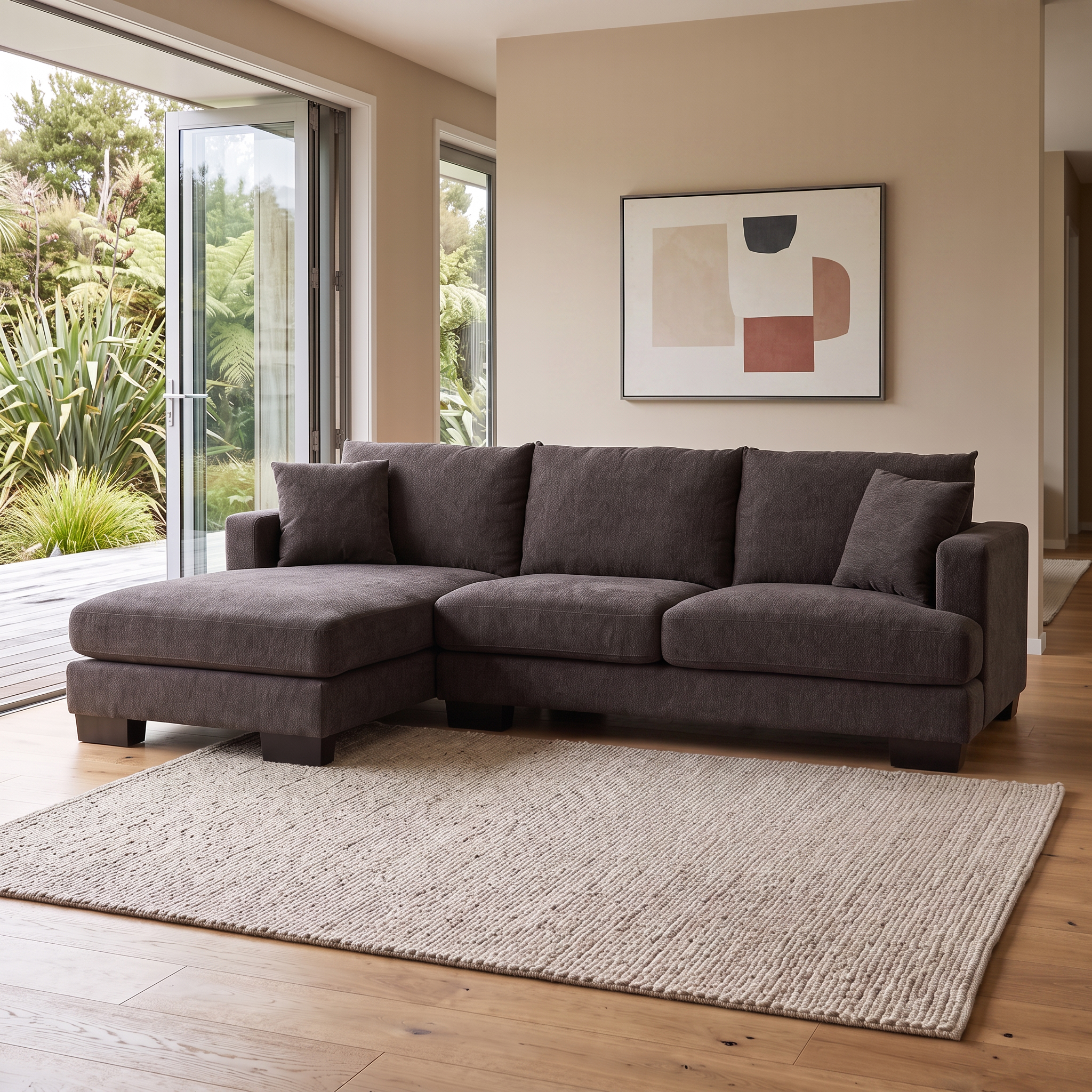 Grayson Left Hand Facing Chaise Sofa, Charcoal