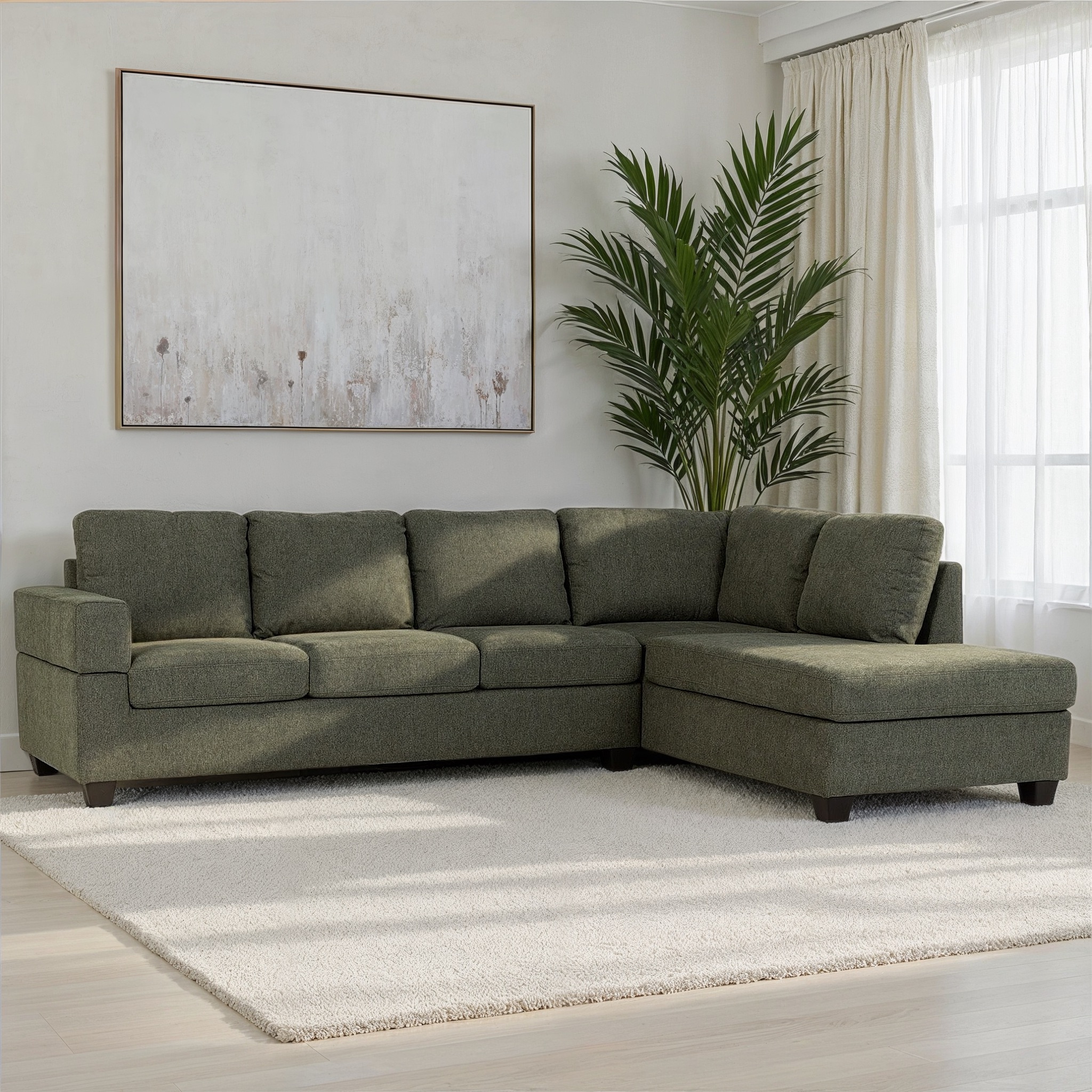 Chester Chaise Sofa, Green