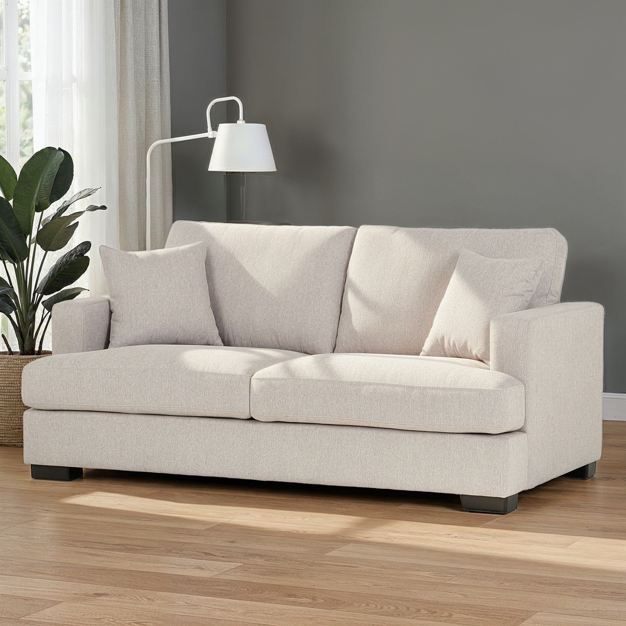 Milana 2 Seater Sofa, Light Grey
