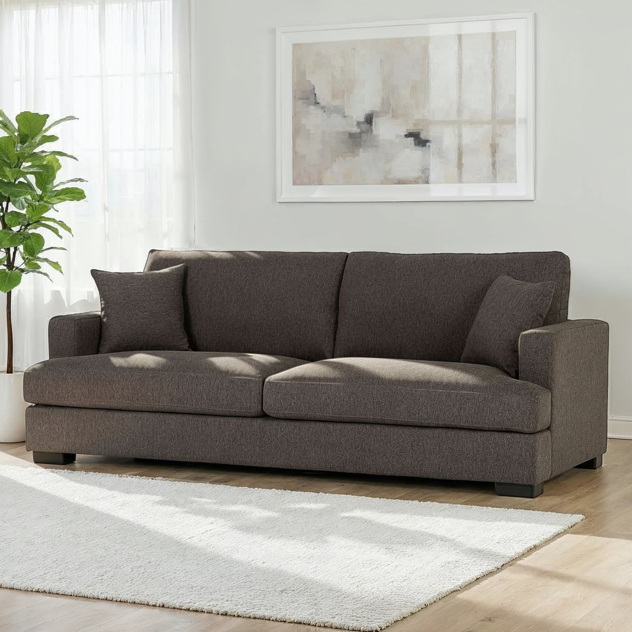Milana 3 Seater Sofa, Charcoal