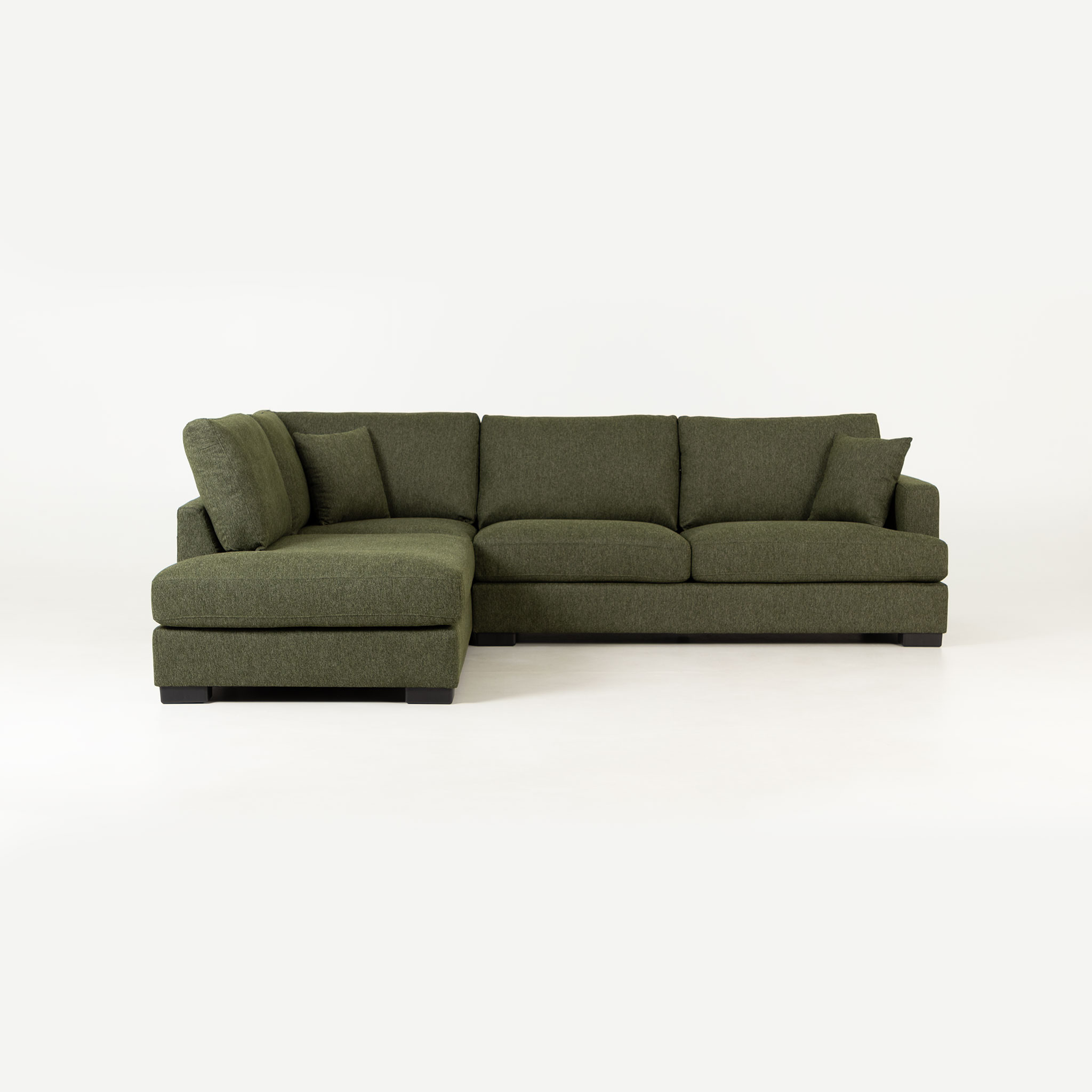 Milana 4 Seater Corner Chaise Left Hand Facing, Green