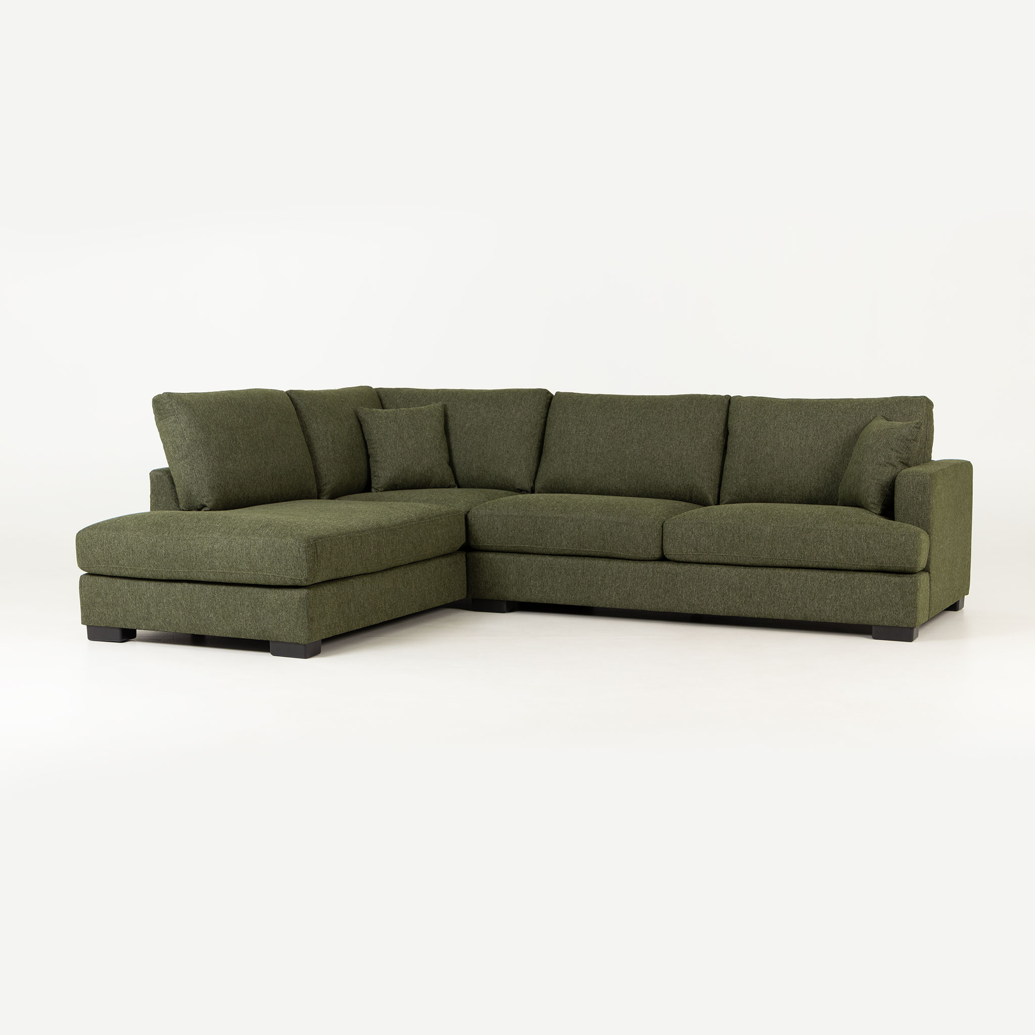 Milana 4 Seater Corner Chaise Left Hand Facing, Green