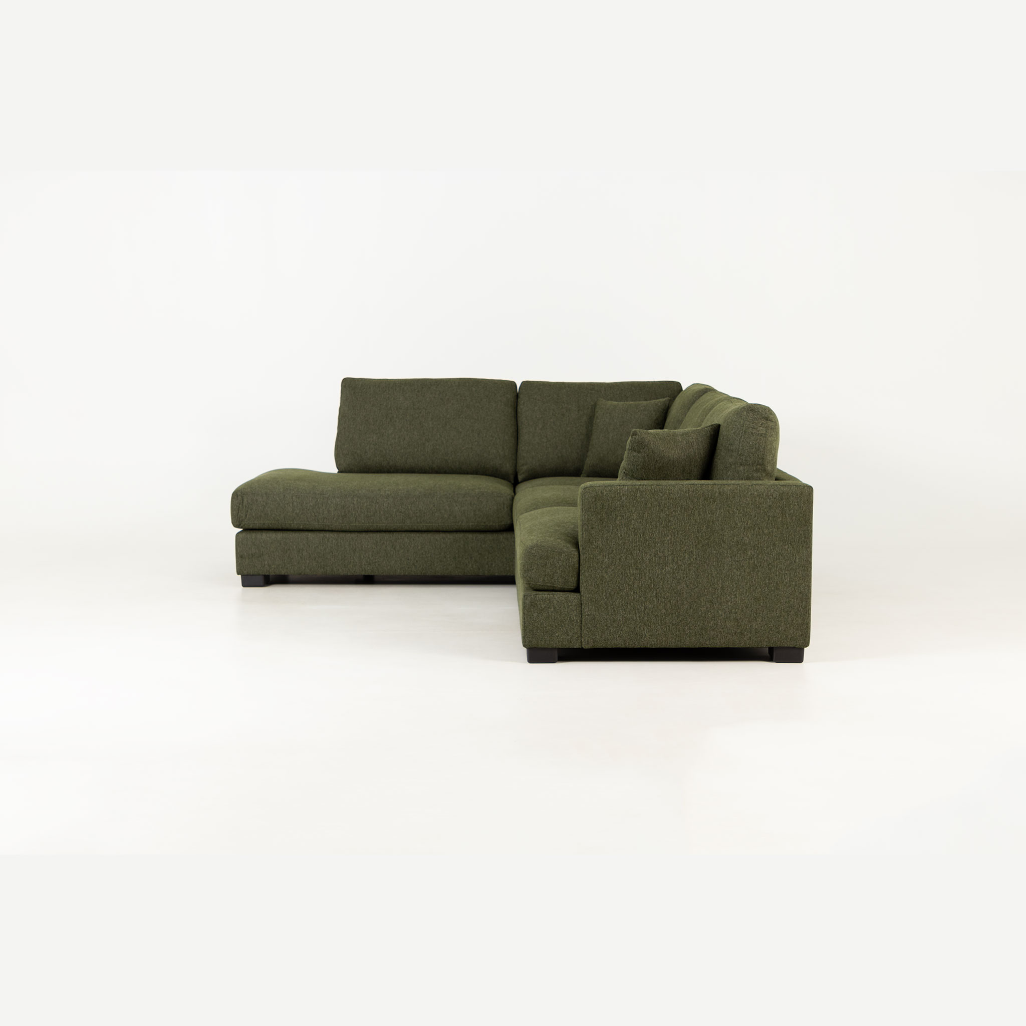 Milana 4 Seater Corner Chaise Left Hand Facing, Green