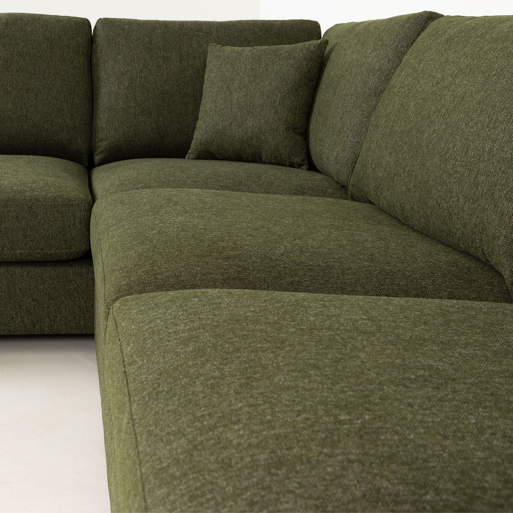 Milana 4 Seater Corner Chaise Left Hand Facing, Green