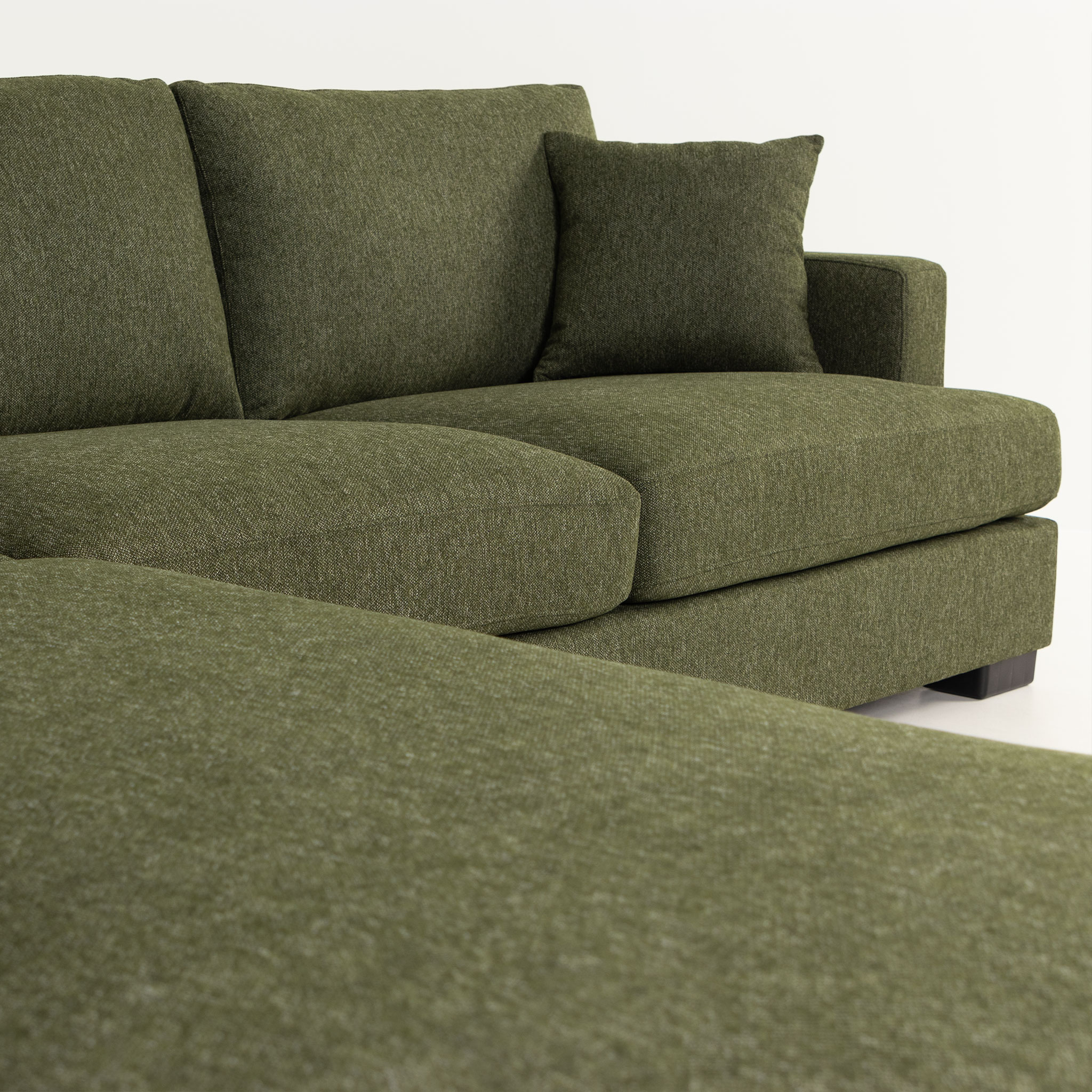 Milana 4 Seater Corner Chaise Left Hand Facing, Green