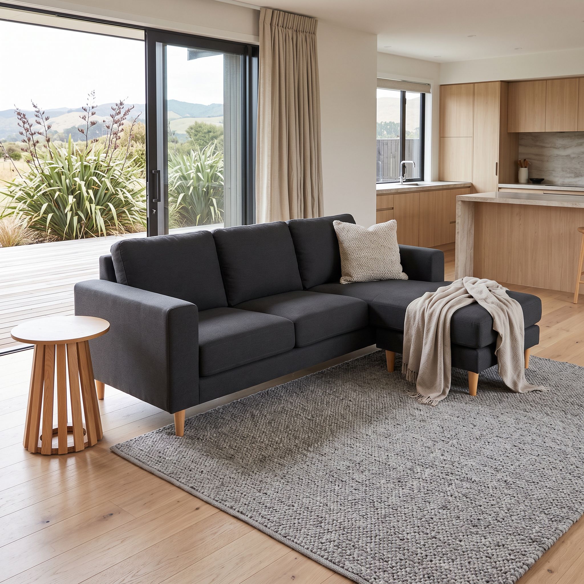 Marley Reversible Chaise Sofa, Dark Grey