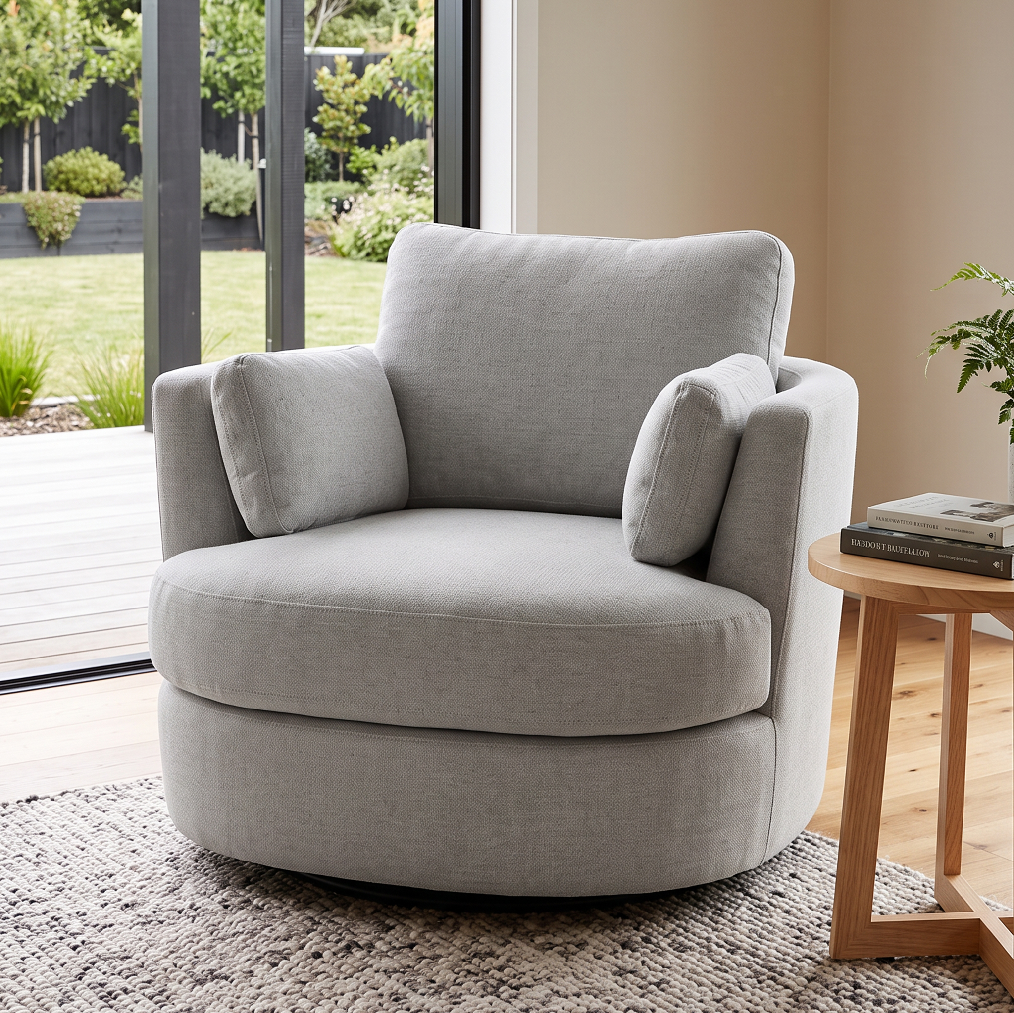 Grayson Swivel Chair, Light Grey