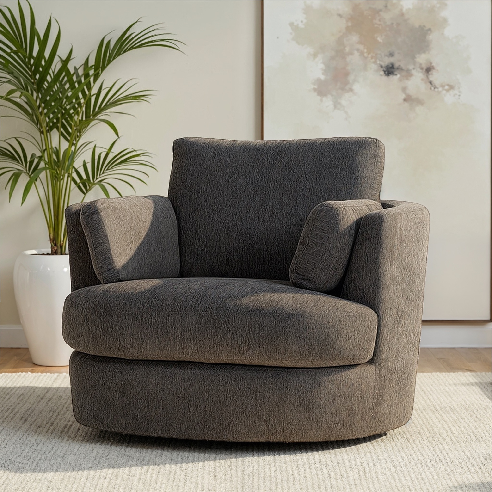 Grayson Swivel Chair, Charcoal