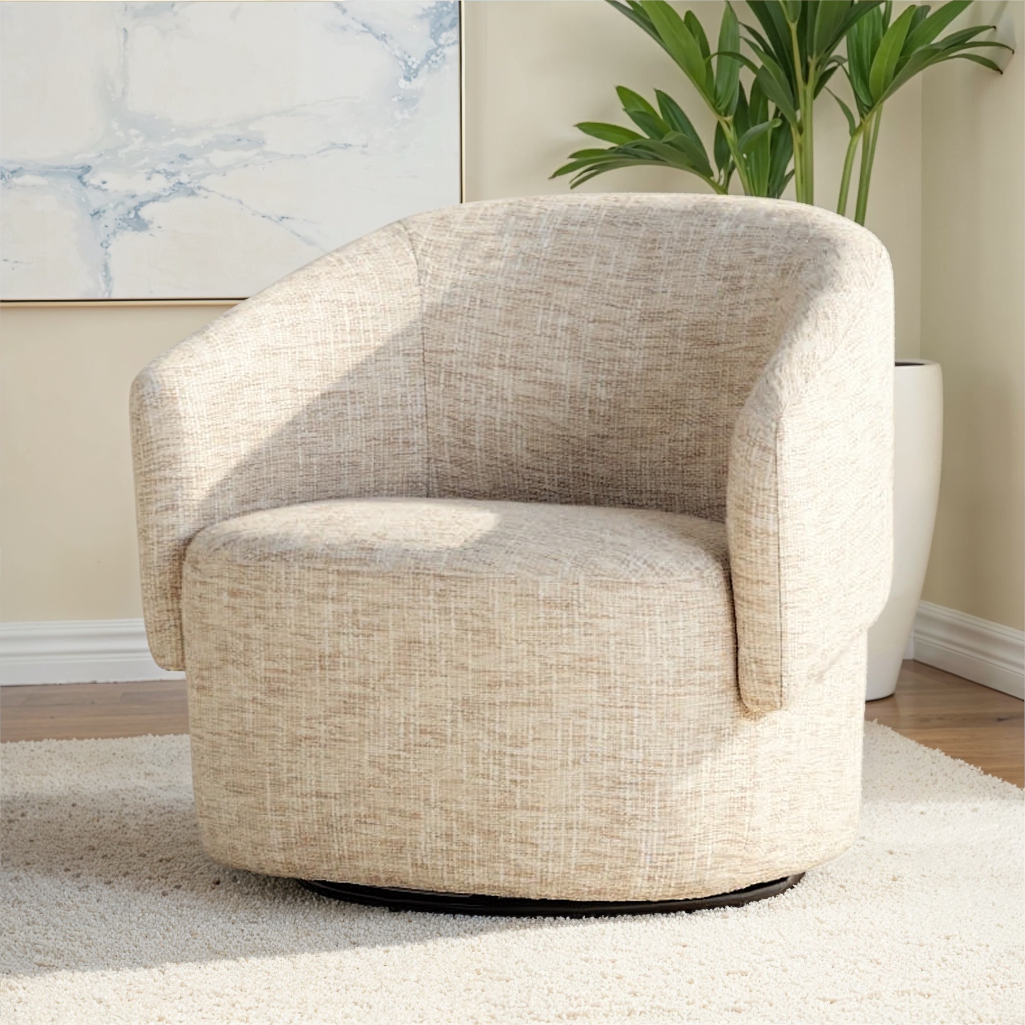 Helena Swivel Chair, Natural