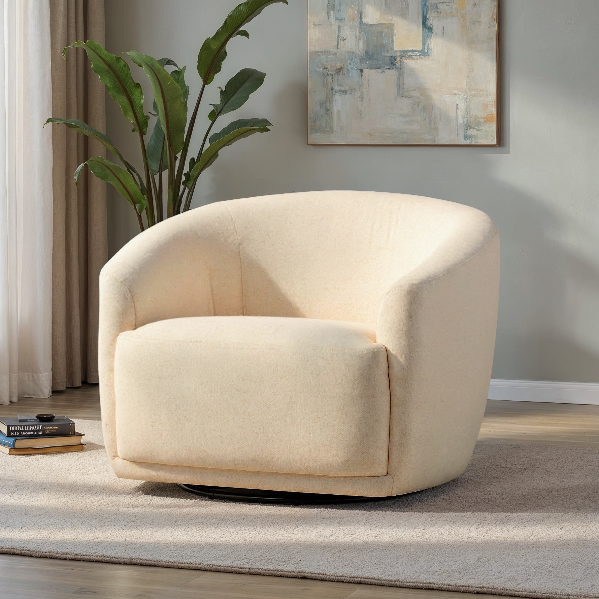 Janey Swivel Chair, Cream
