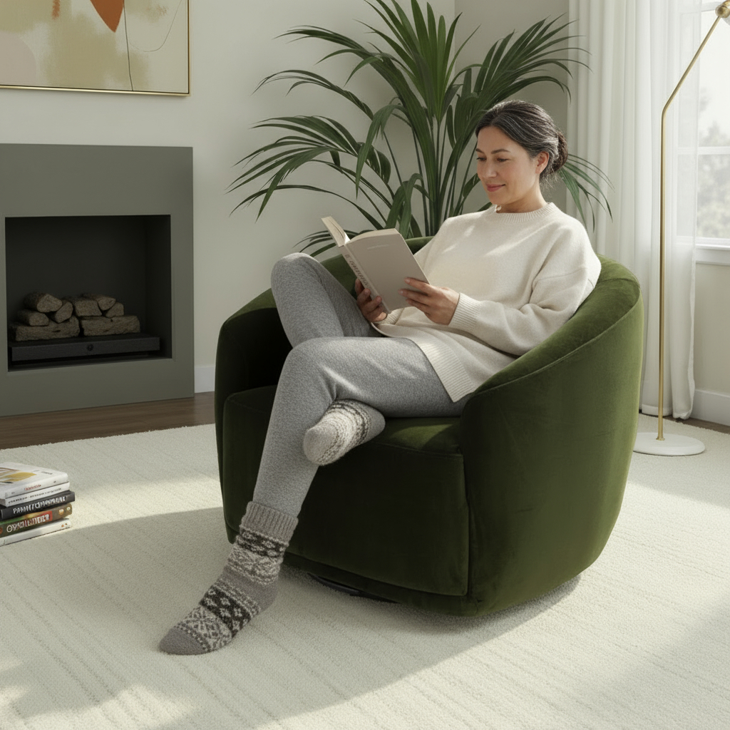 Janey Swivel Chair, Green