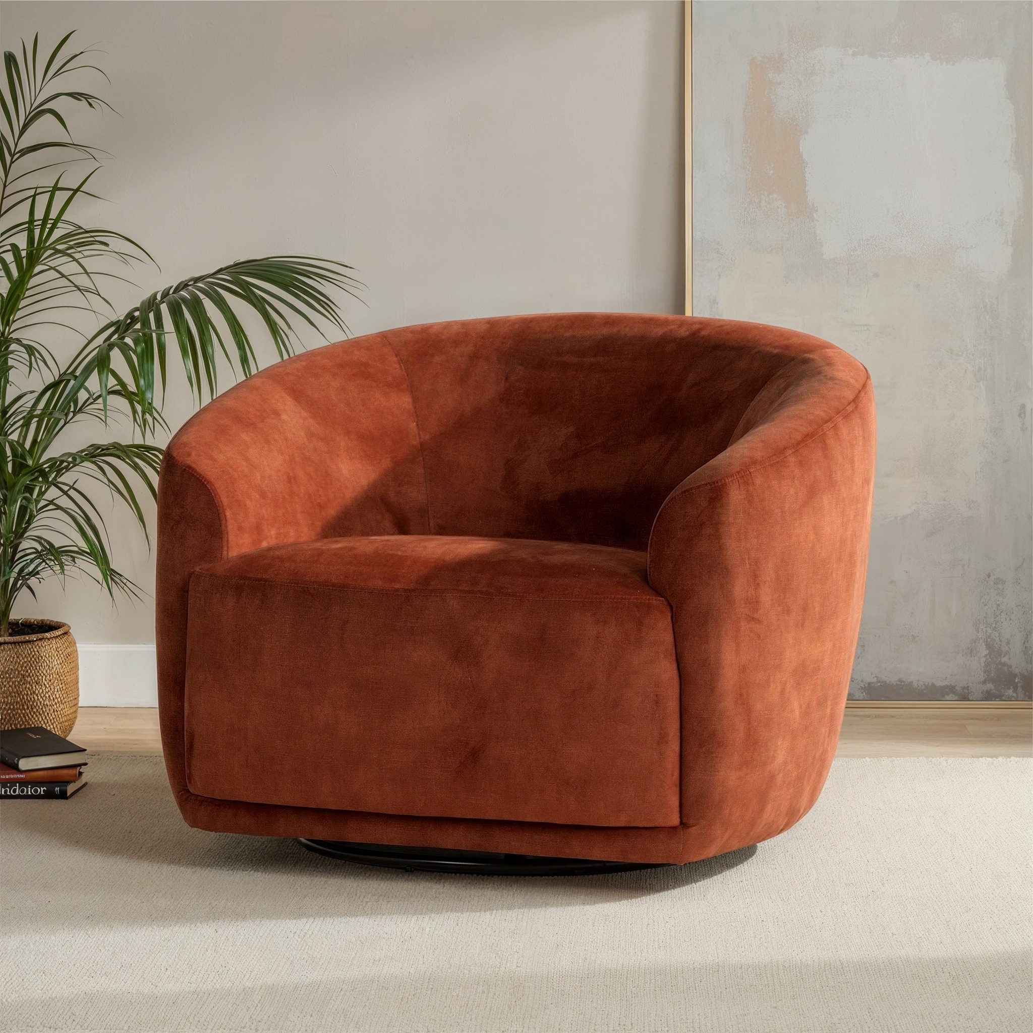 Janey Swivel Chair, Rust
