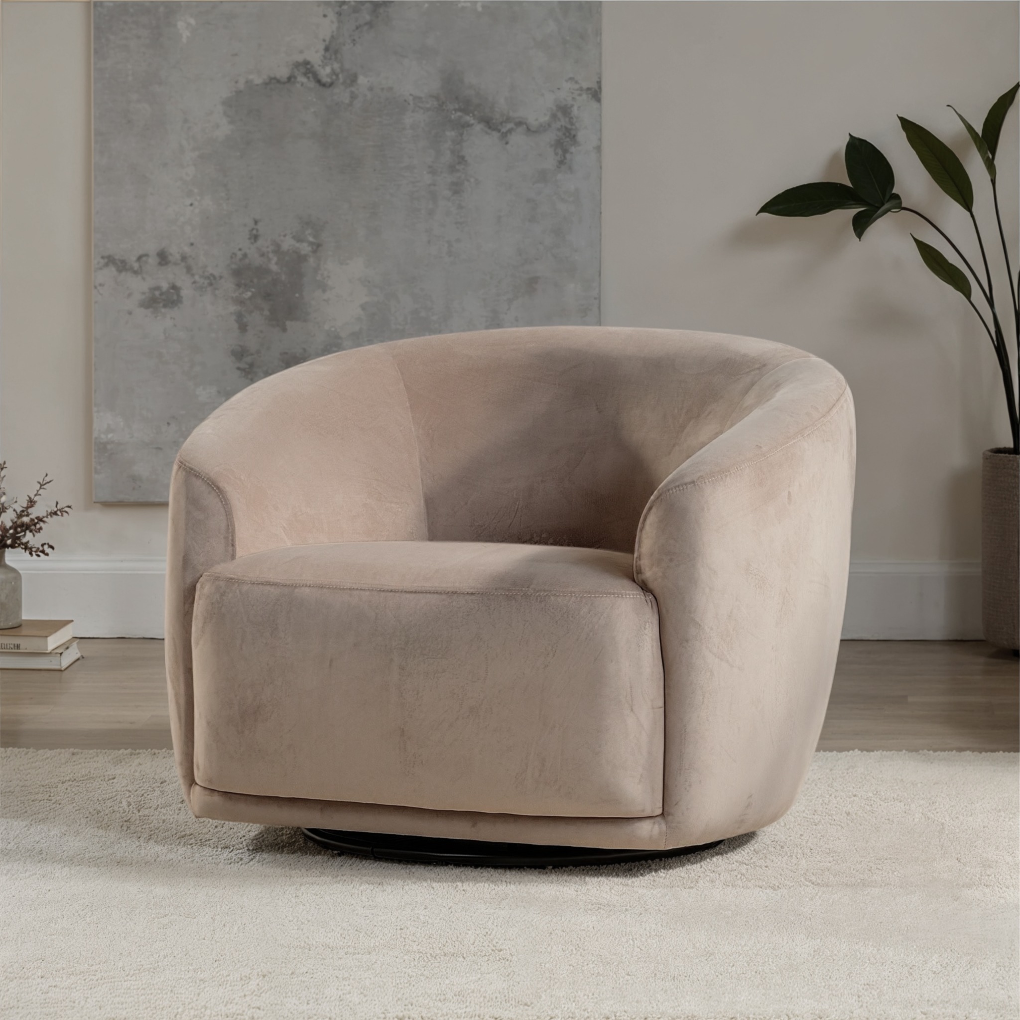 Janey Swivel Chair, Taupe