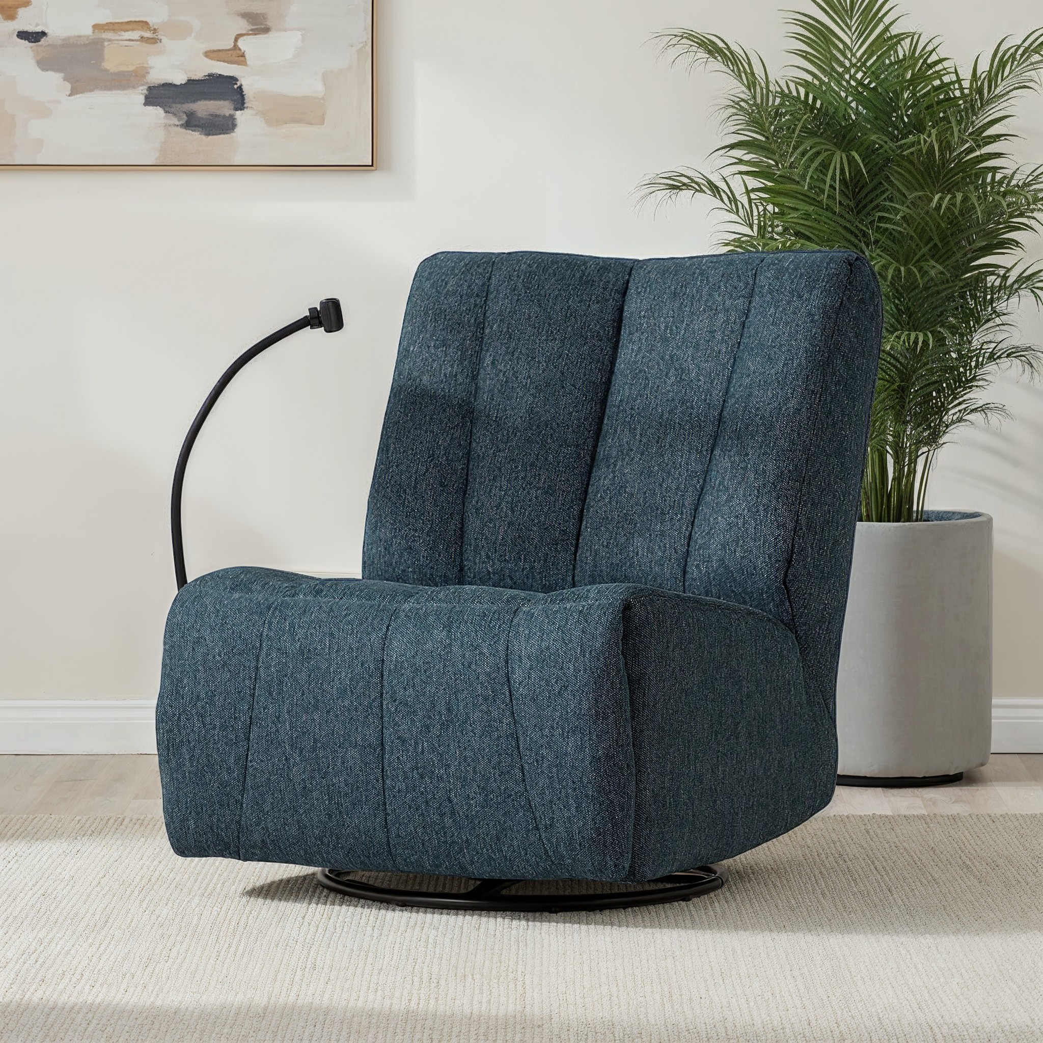 Hannah Swivel Recliner, Blue