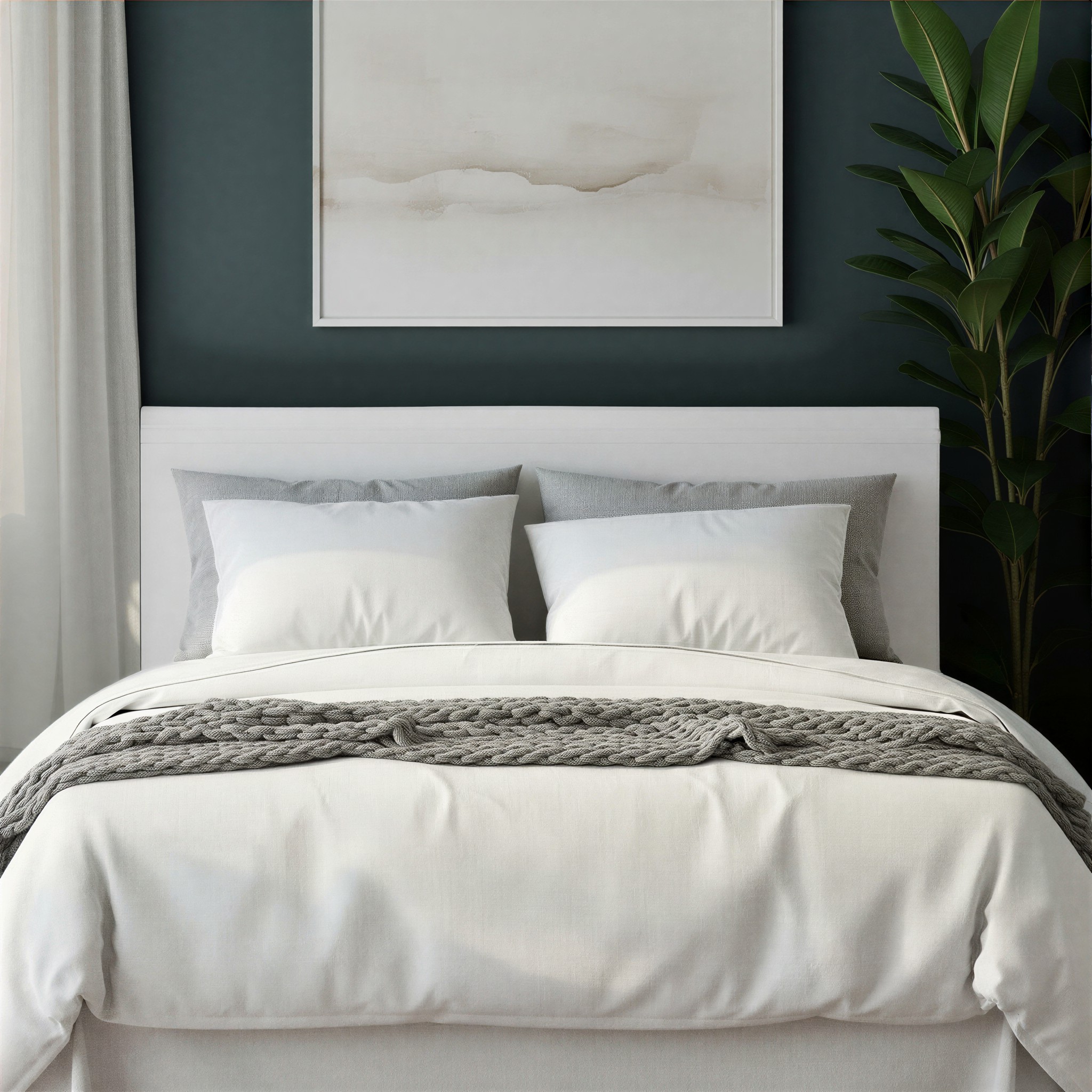 Alfie Queen Headboard With Storage, White