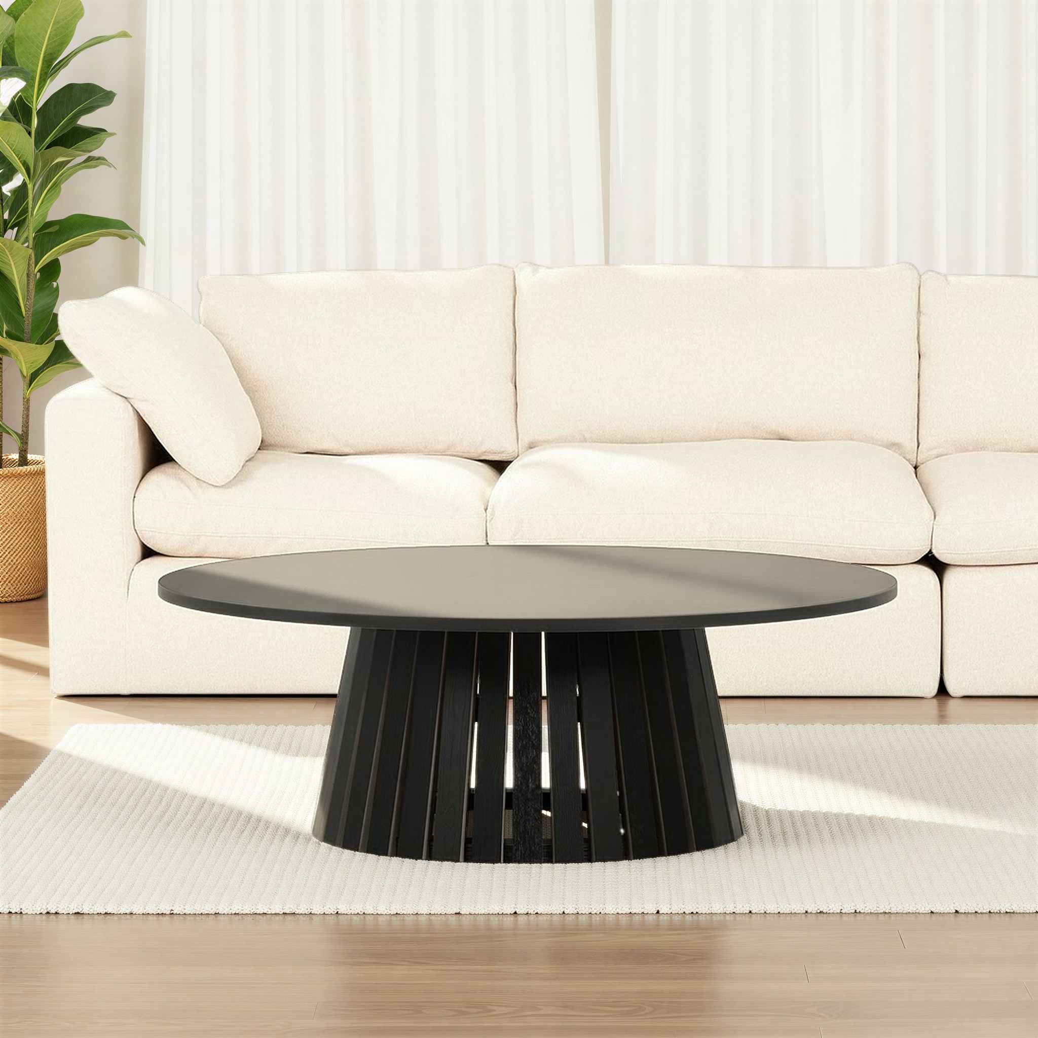 Ambrose Round Coffee Table KD, Black