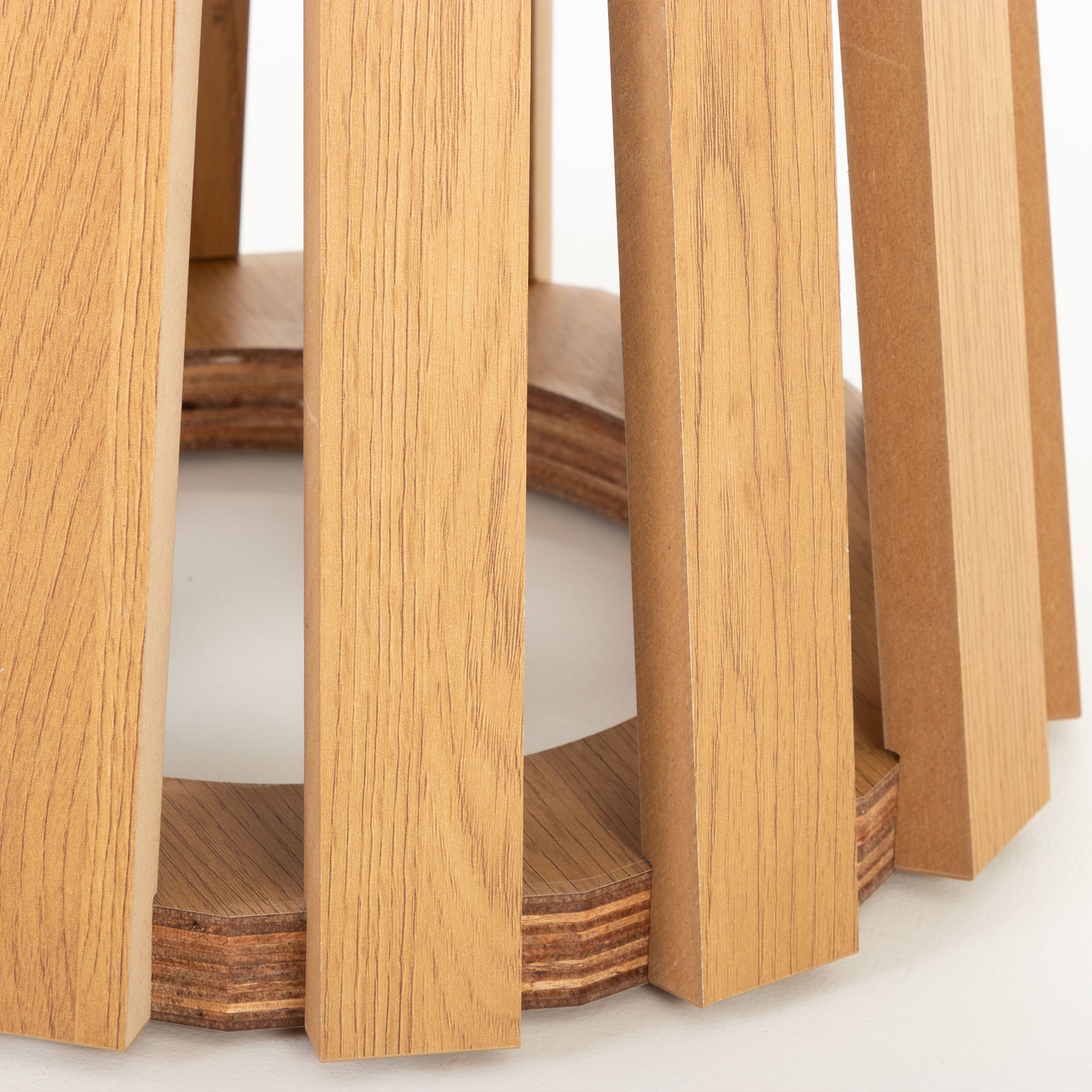 Ambrose Round Side Table KD, Wild Oak