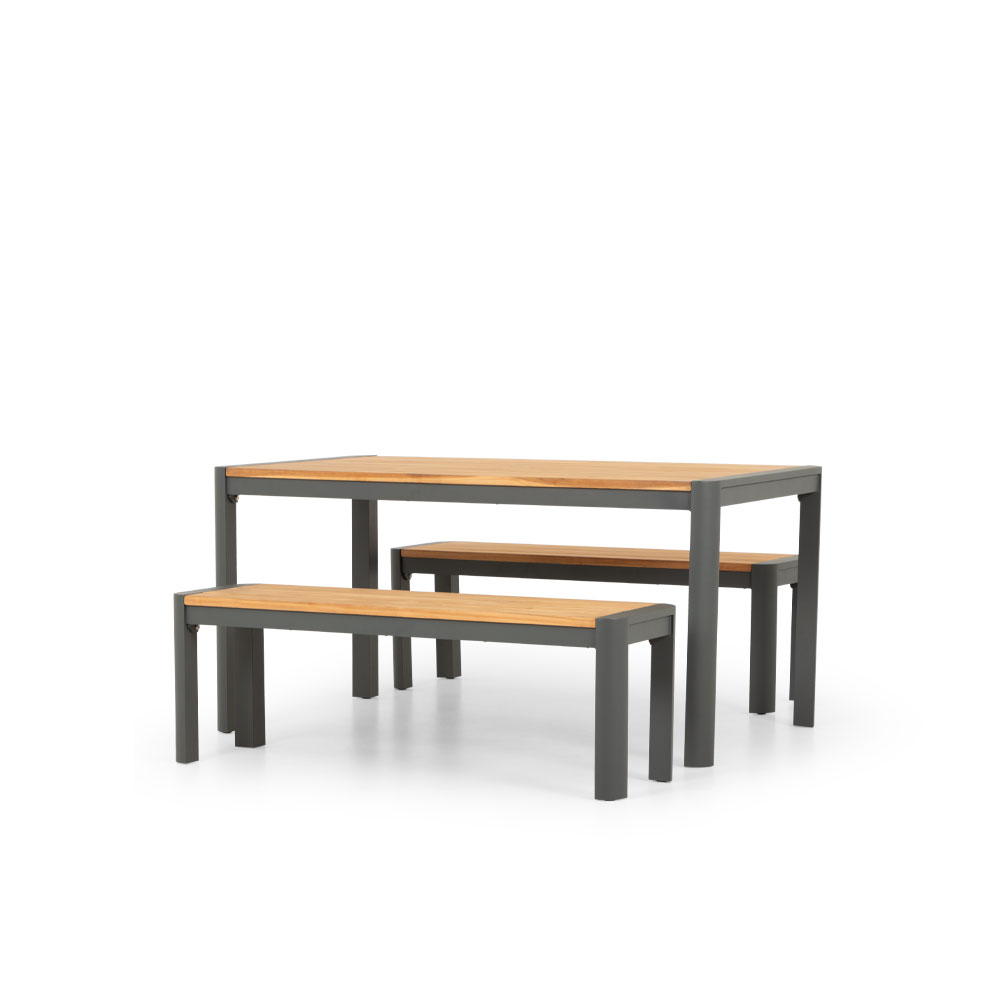 Antigua Outdoor 3 Piece Dining Set - W150, Charcoal