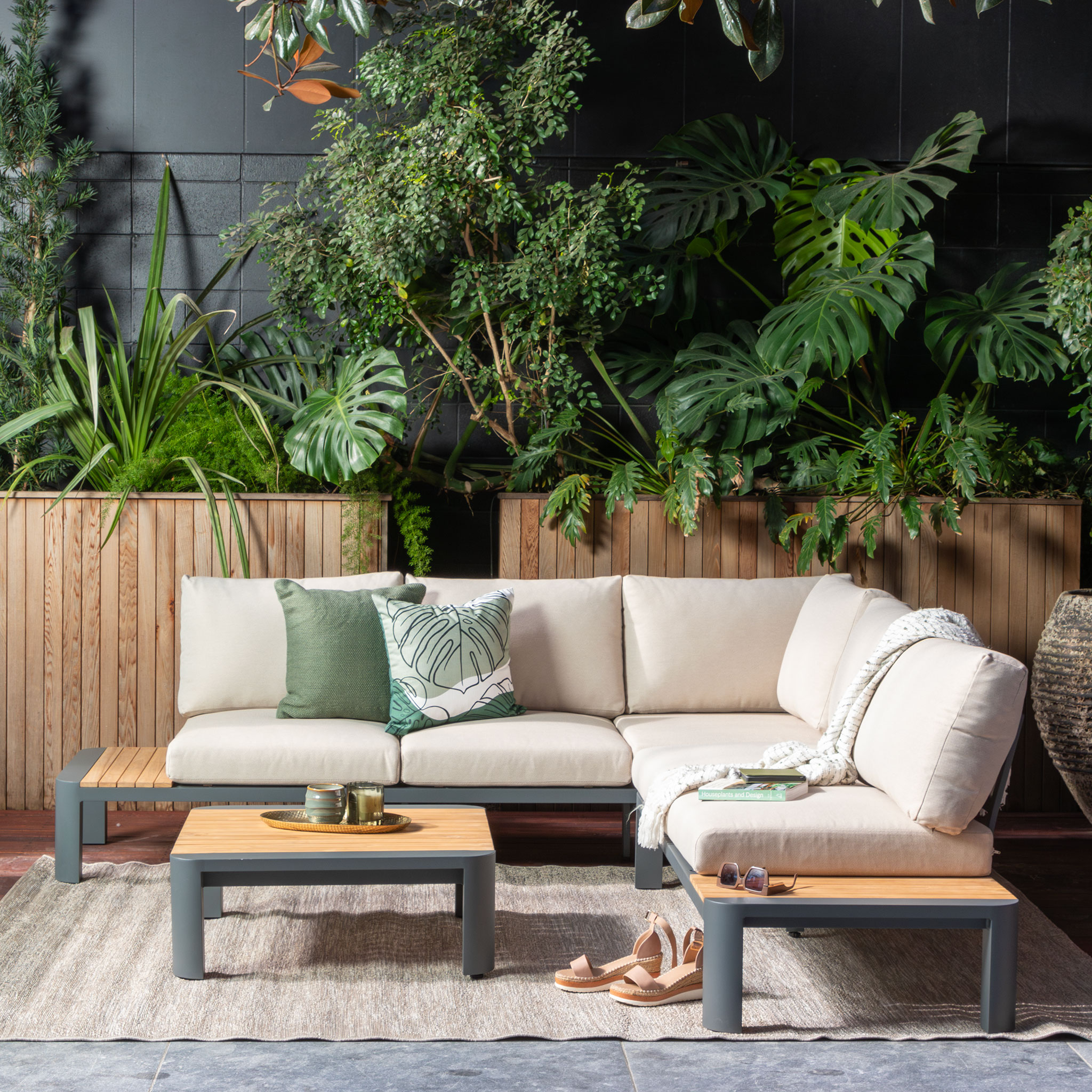 Antigua Outdoor Corner Suite, Charcoal