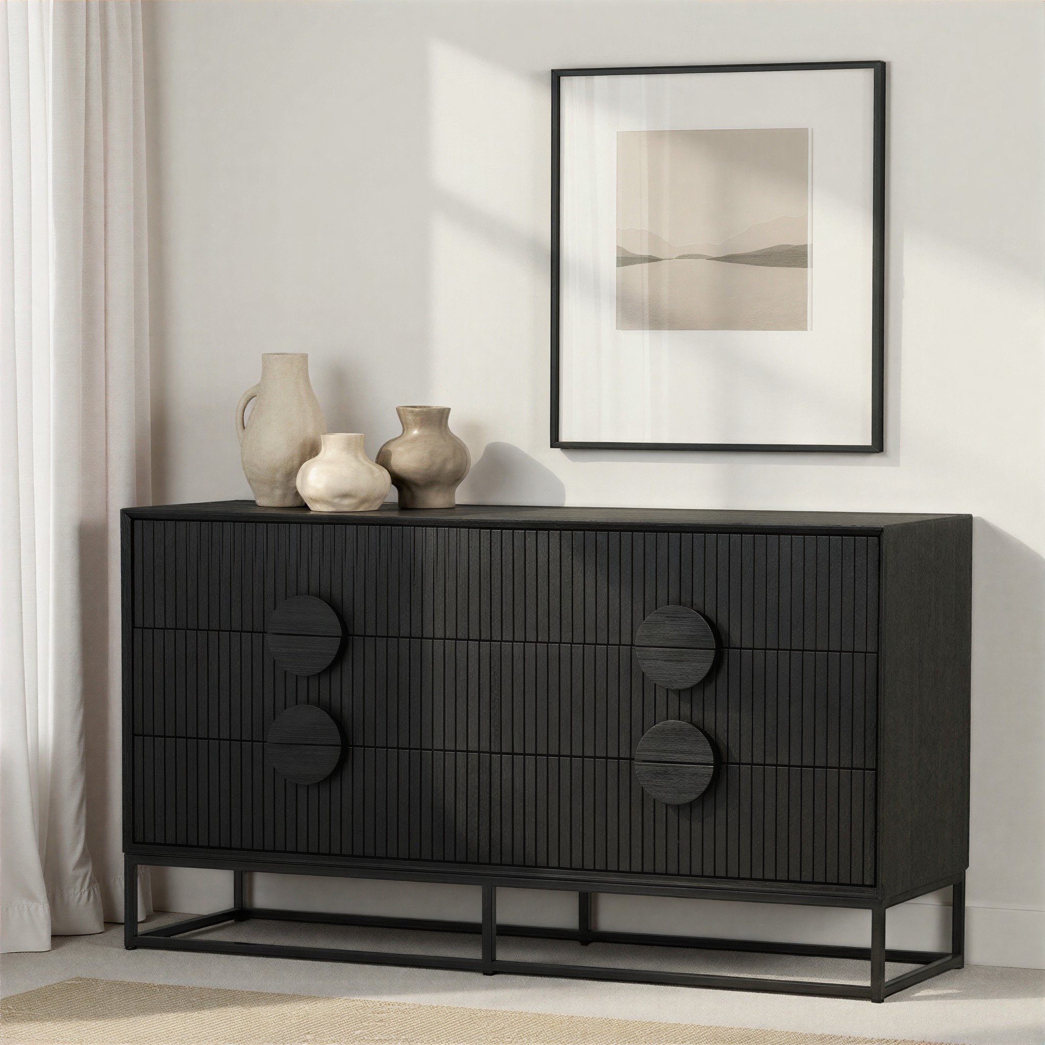 Anya 6 Drawer Lowboy, Black