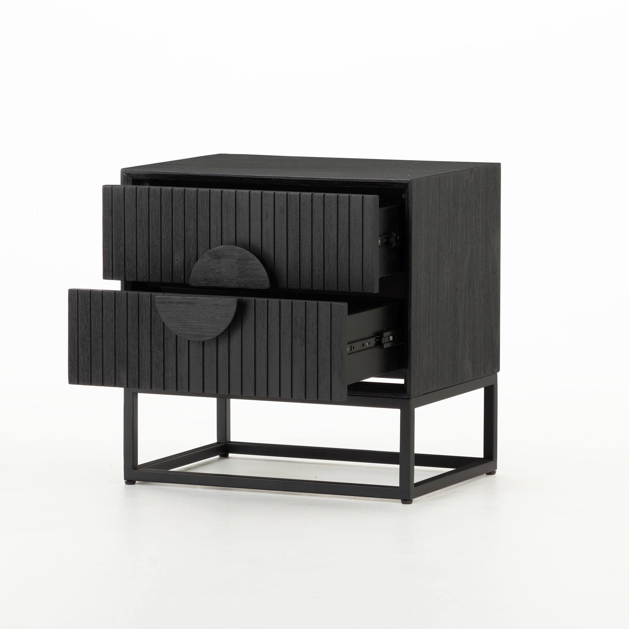 Anya 2 Drawer Bedside, Black