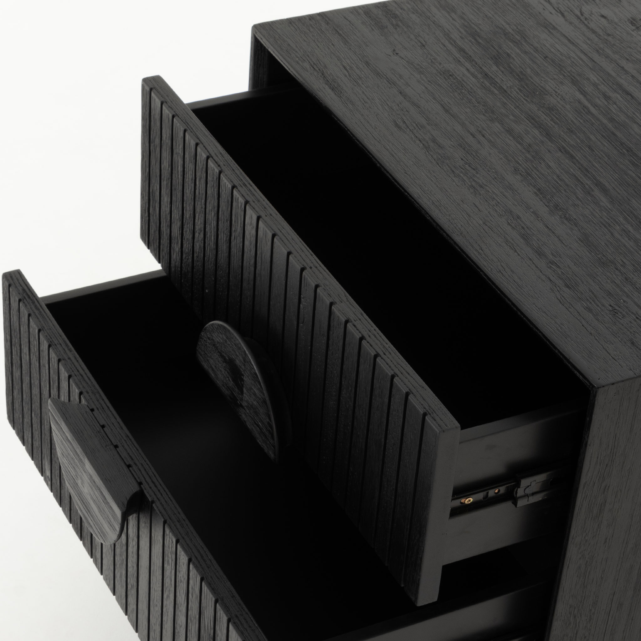 Anya 2 Drawer Bedside, Black