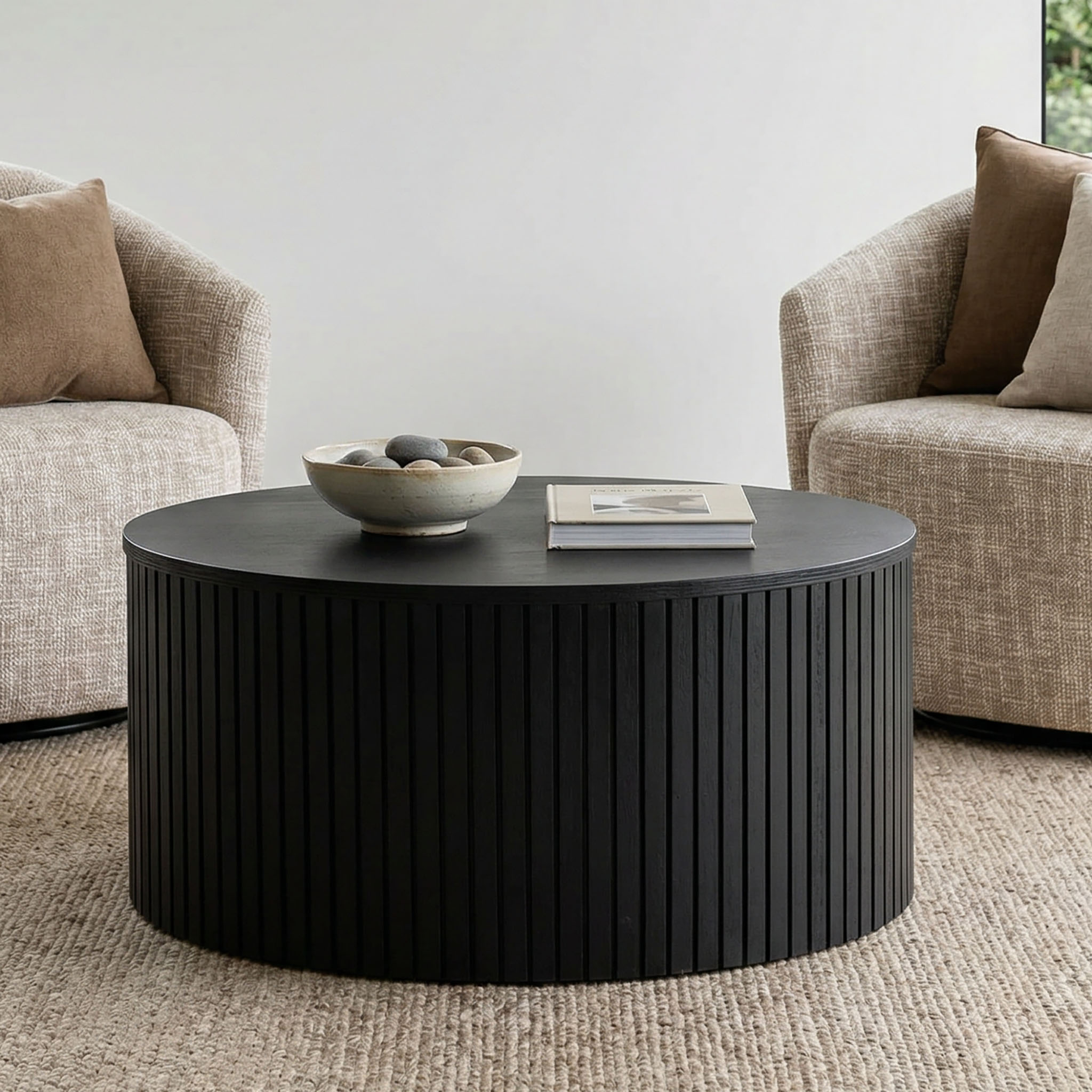 Anya Round Coffee Table, Black