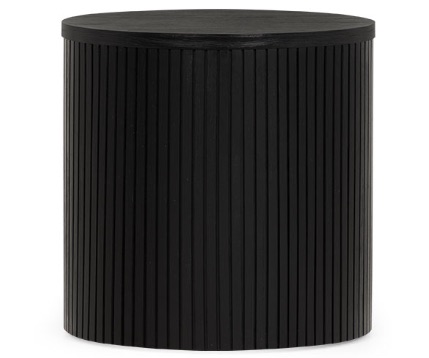 Anya Round Side Table, Black
