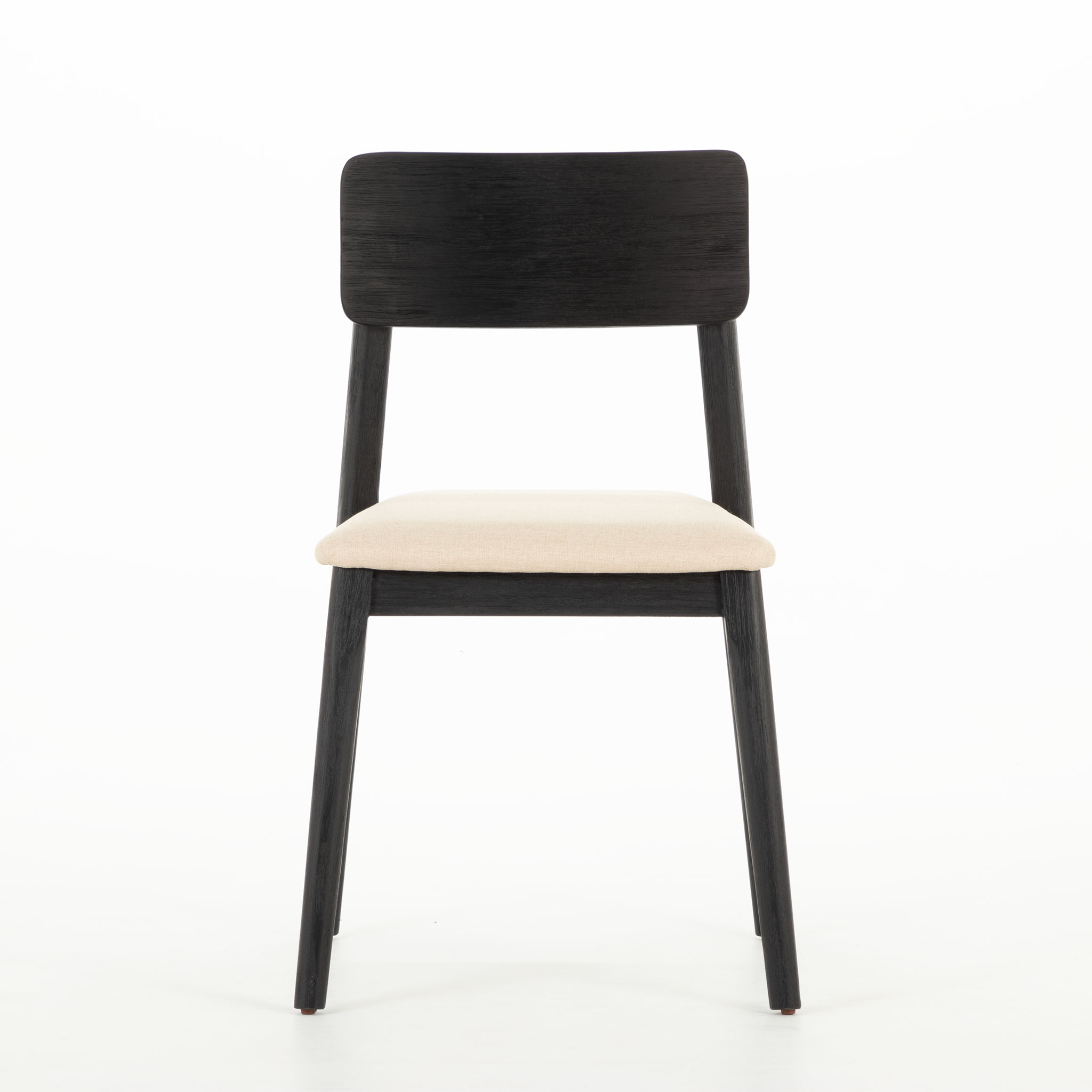 Anya Dining Chair With Fabric Seat, Black